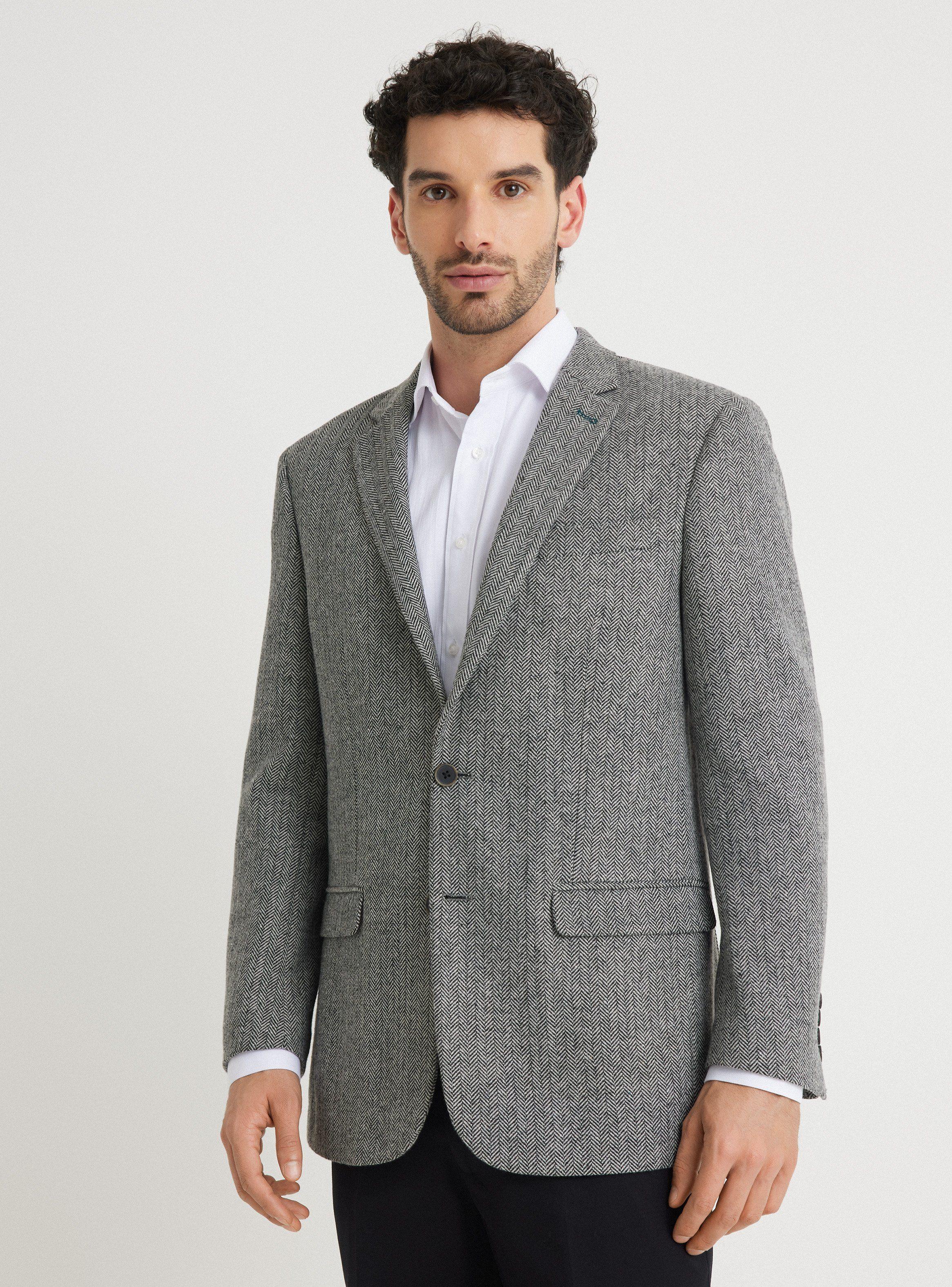 Vestón Recto Tweed Espigado-0