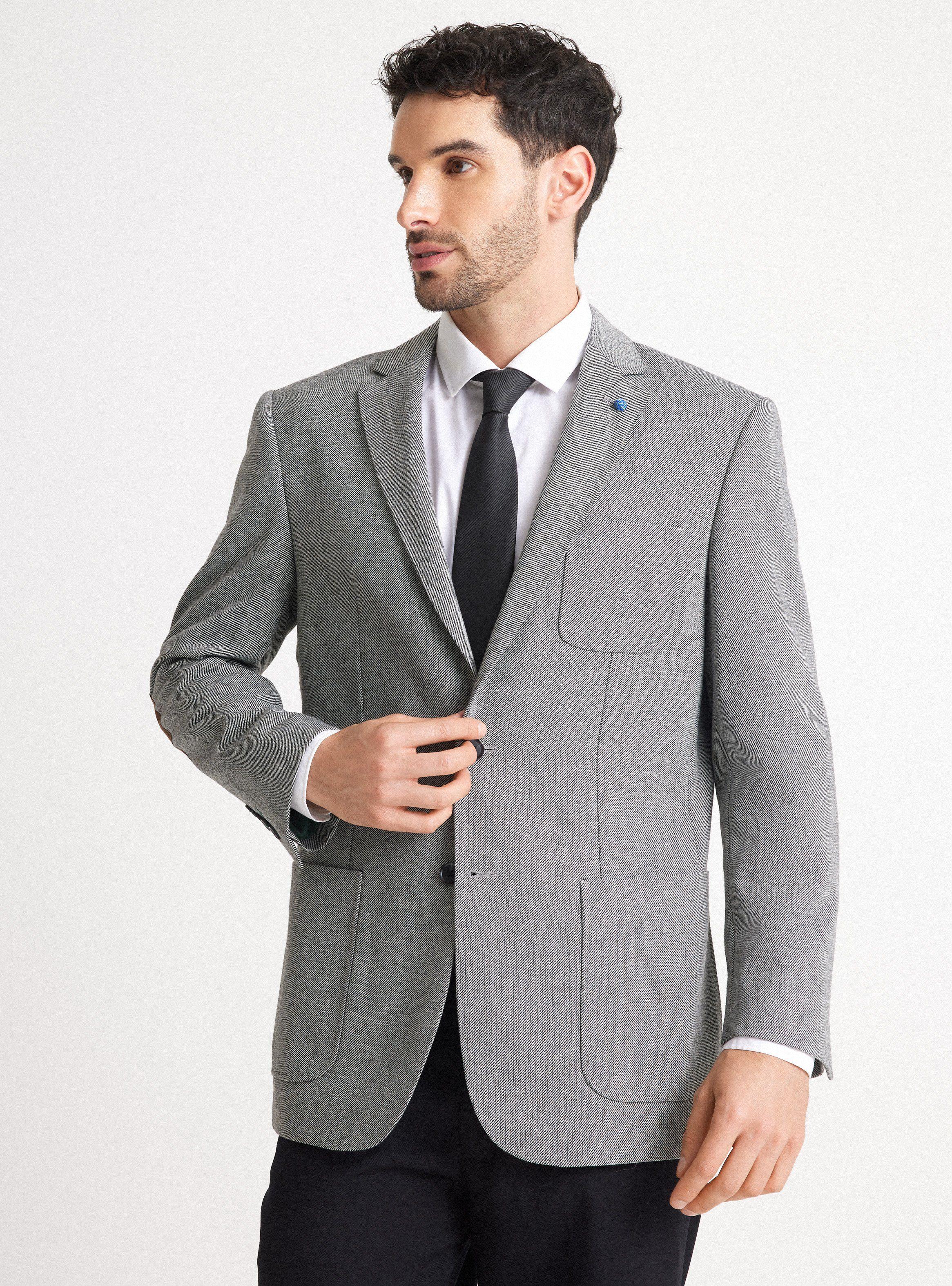 Blazer Recto en Clásico Tweed Diagonal-0