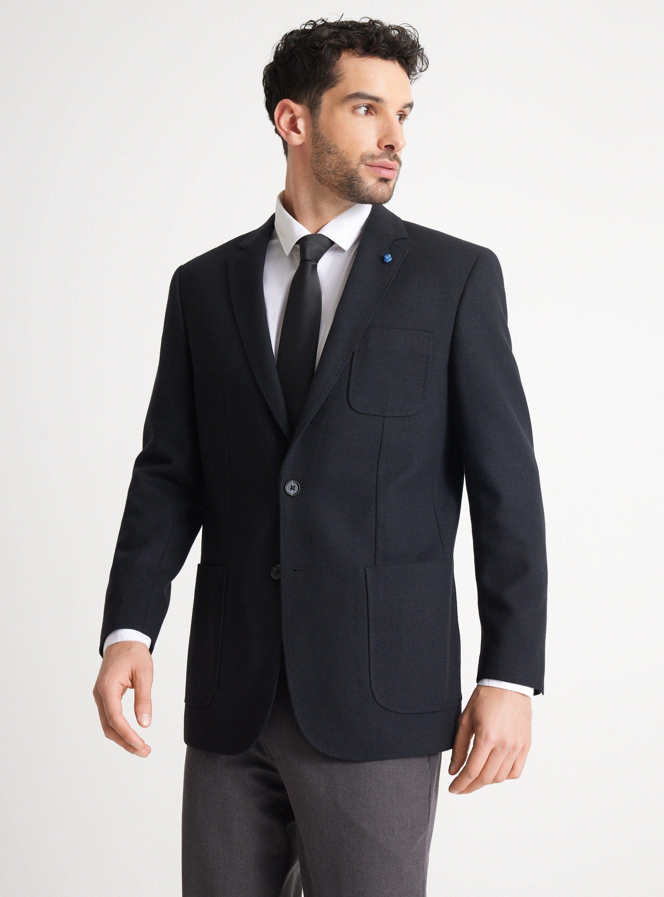 Blazer Recto en Clásico Tweed Diagonal-0