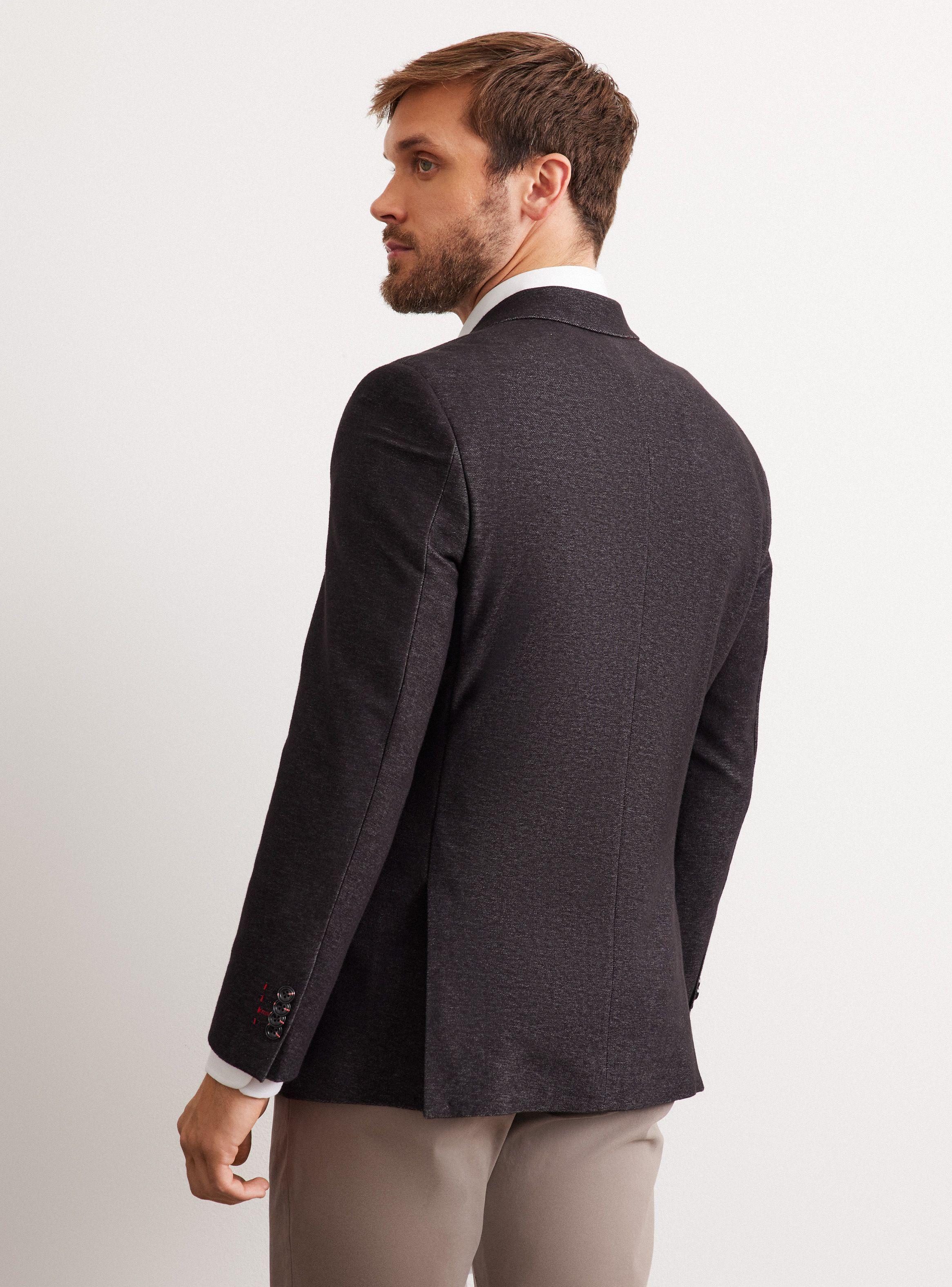 Vestón Recto Tela Knit Lisos Colores 2-1