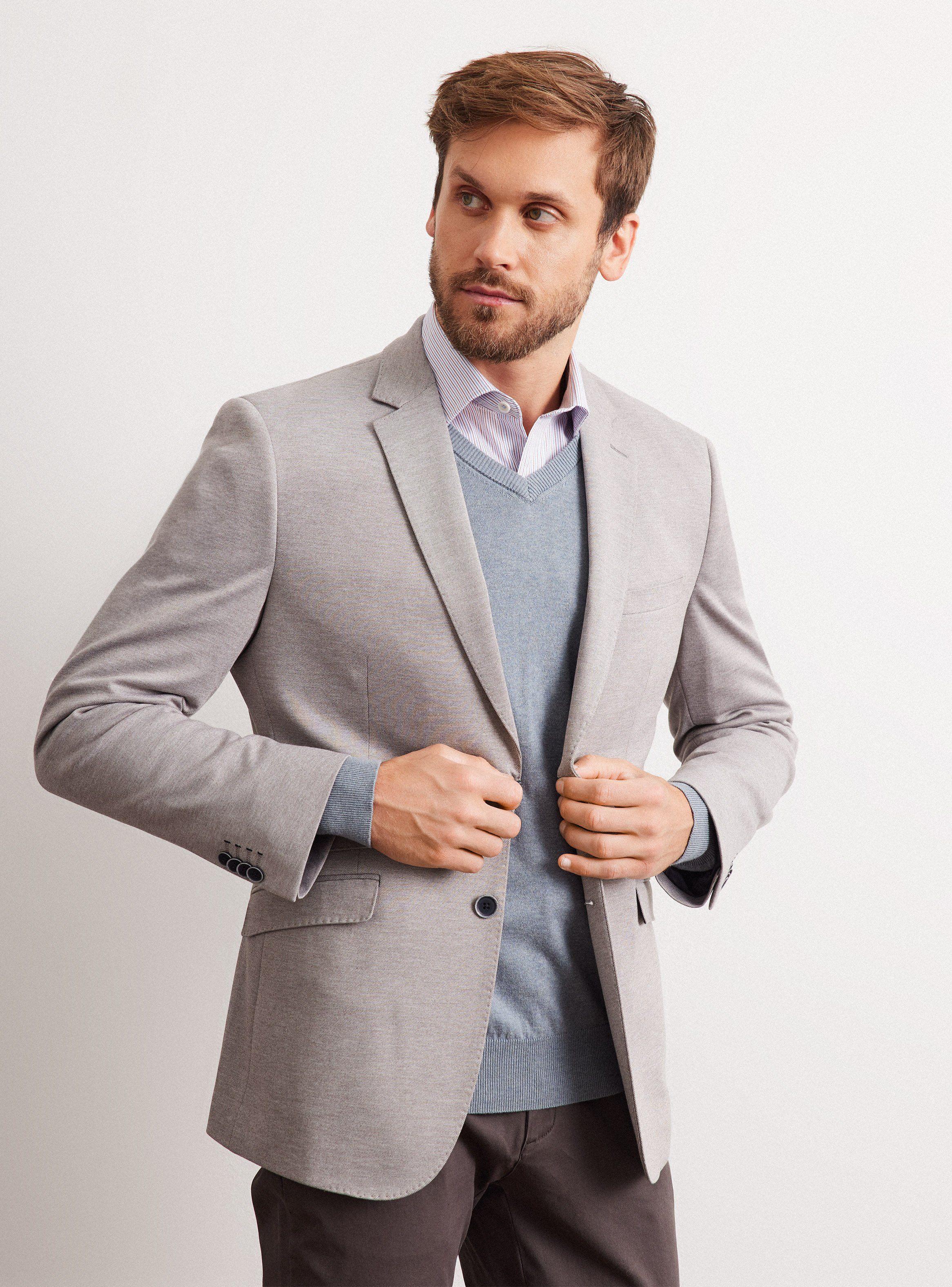 Blazer Recto en Knit Sport-0