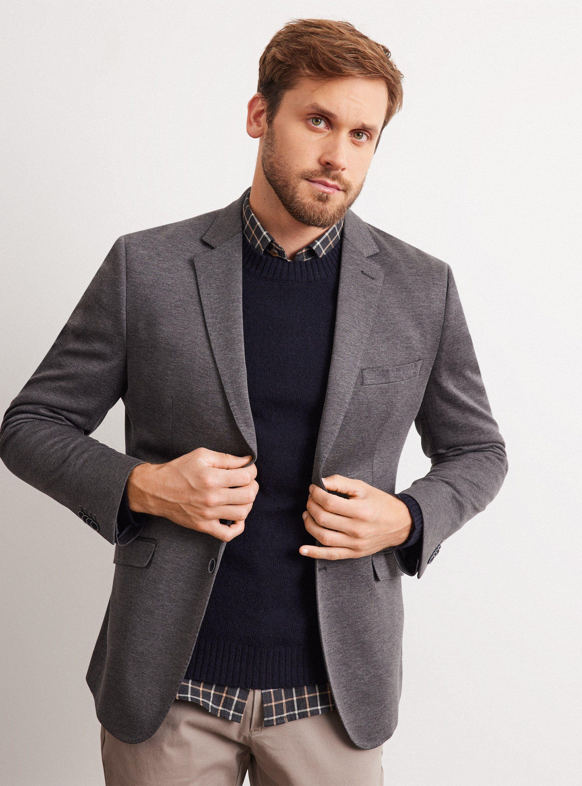 Blazer Recto en Knit Sport-0