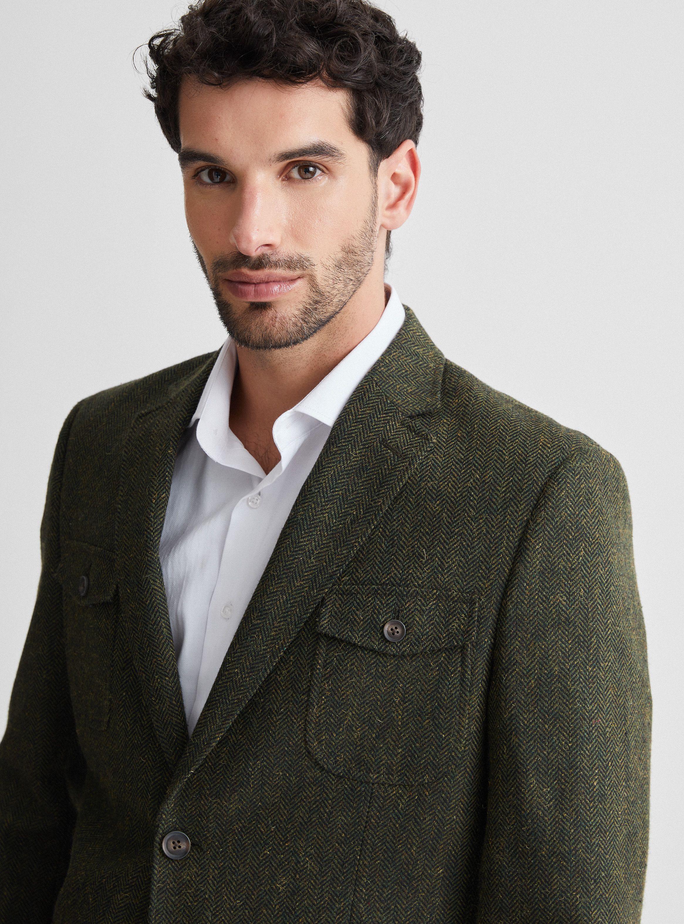 Blazer Recto Cazador en Tweed Espigado-2