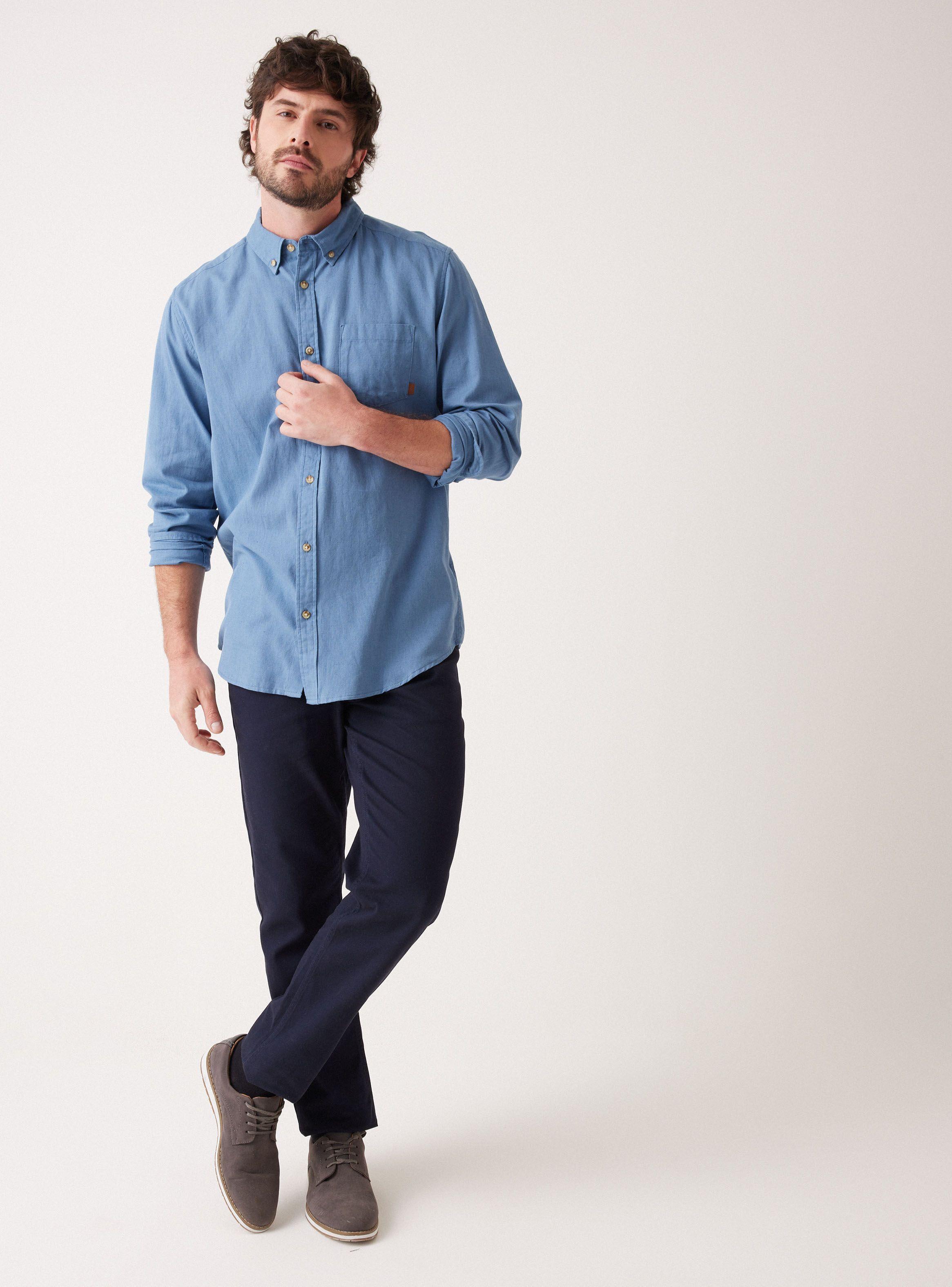 Camisa ML Algodón Lino Regular Fit-4
