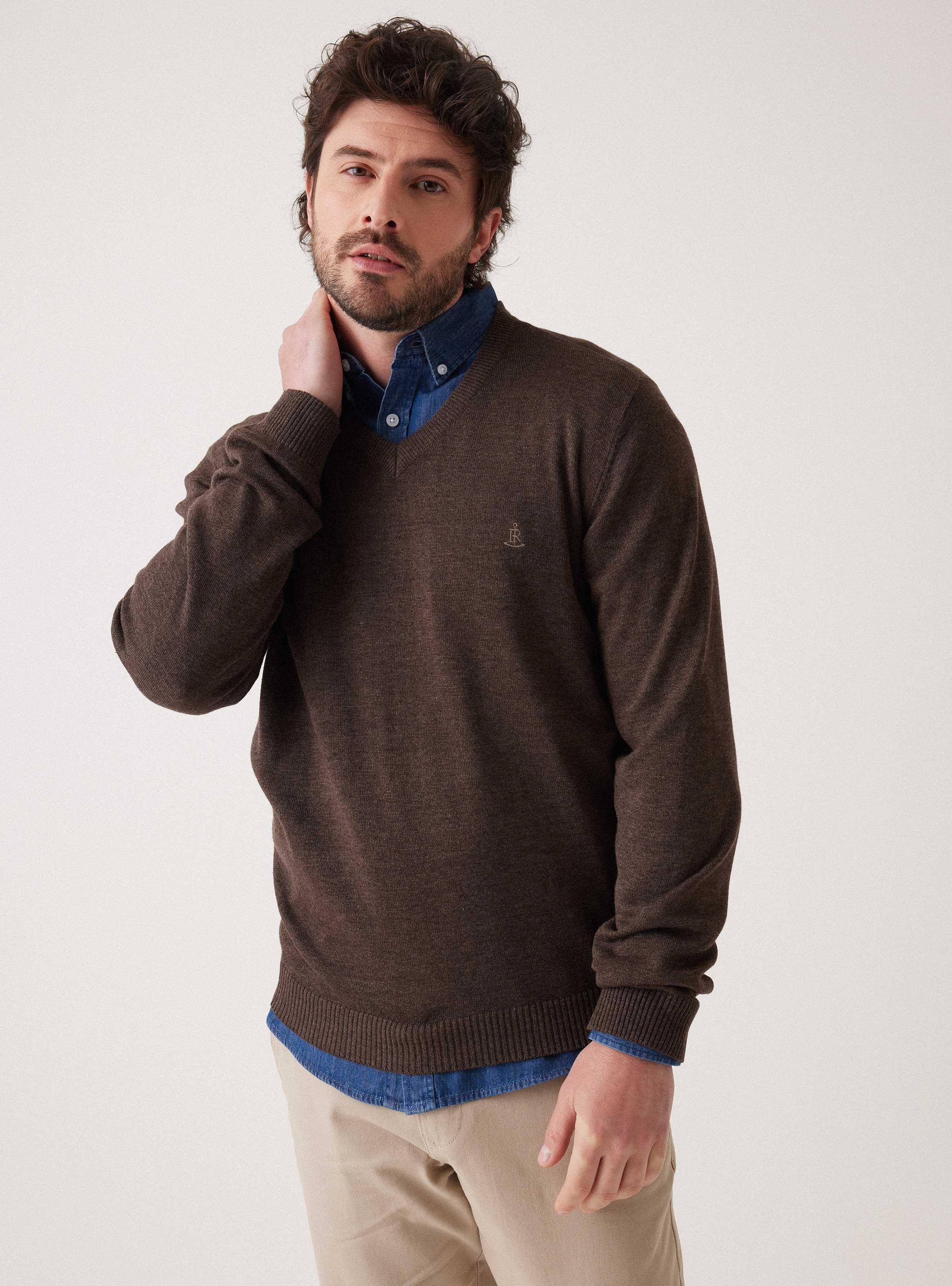 Sweater Cuello V Bassic Style-0