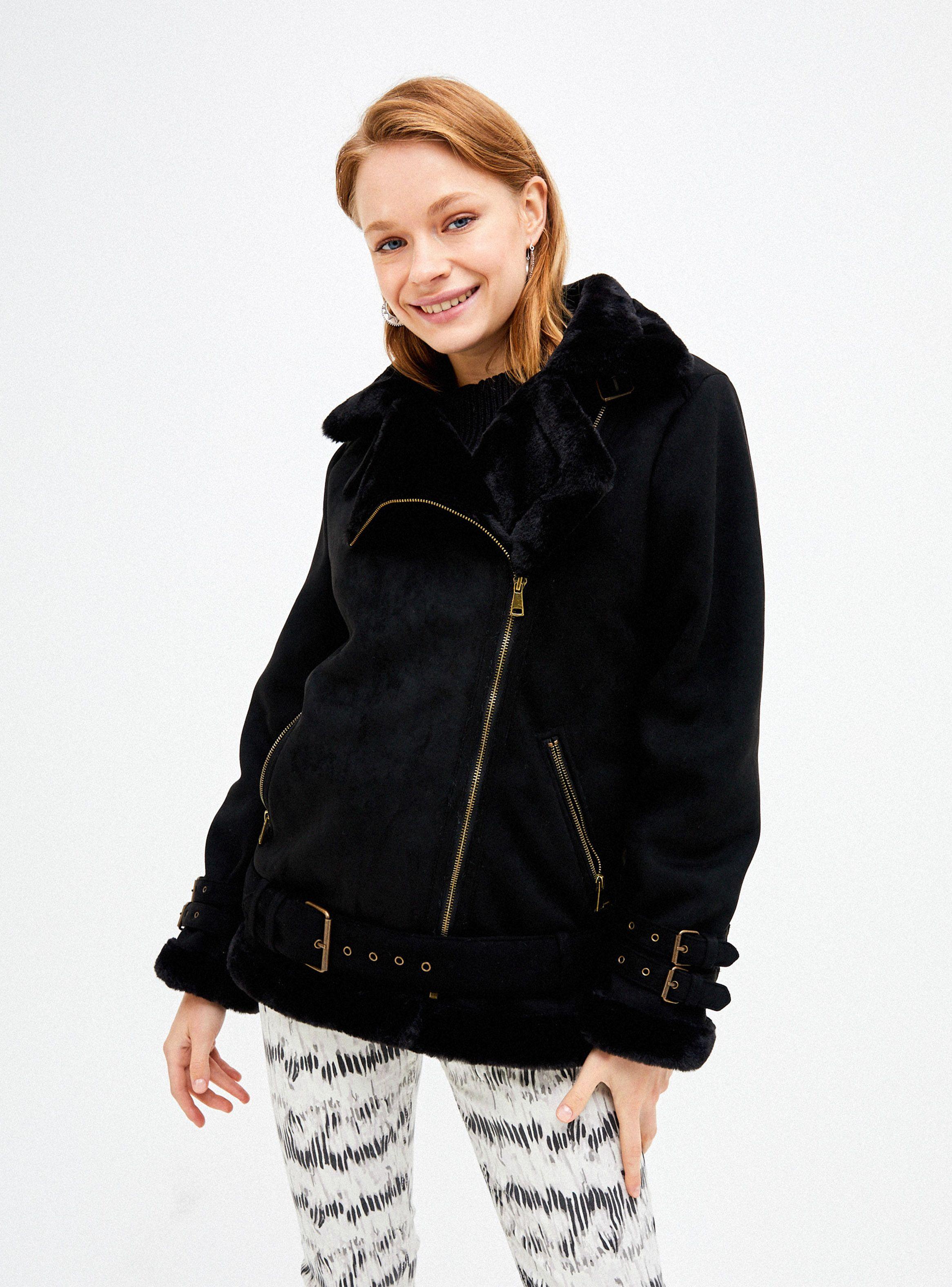 Chaqueta Aviadora Fake Suede Forrada con Piel Sintética Umbrale Be-0