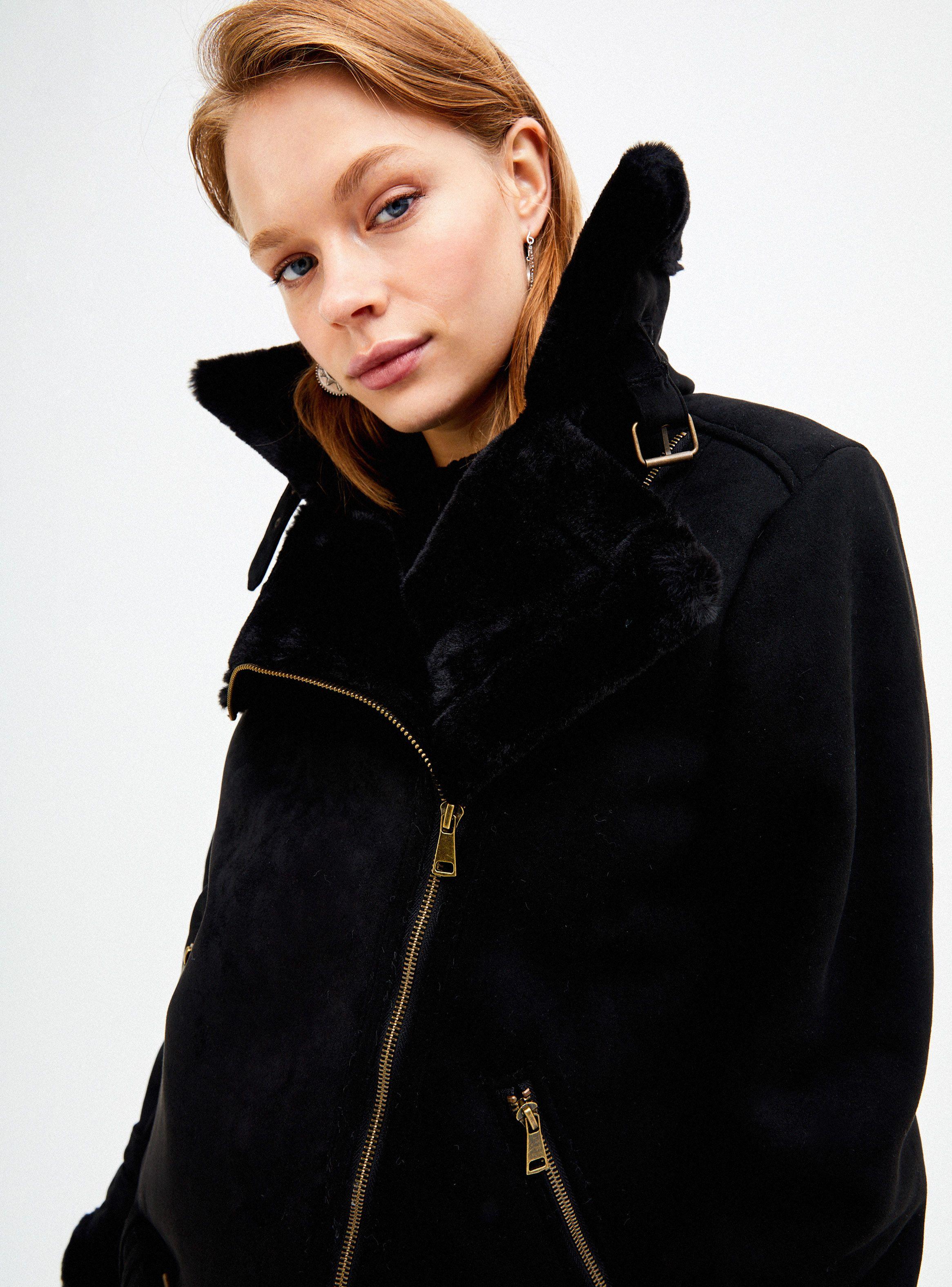 Chaqueta Aviadora Fake Suede Forrada con Piel Sintética Umbrale Be-2