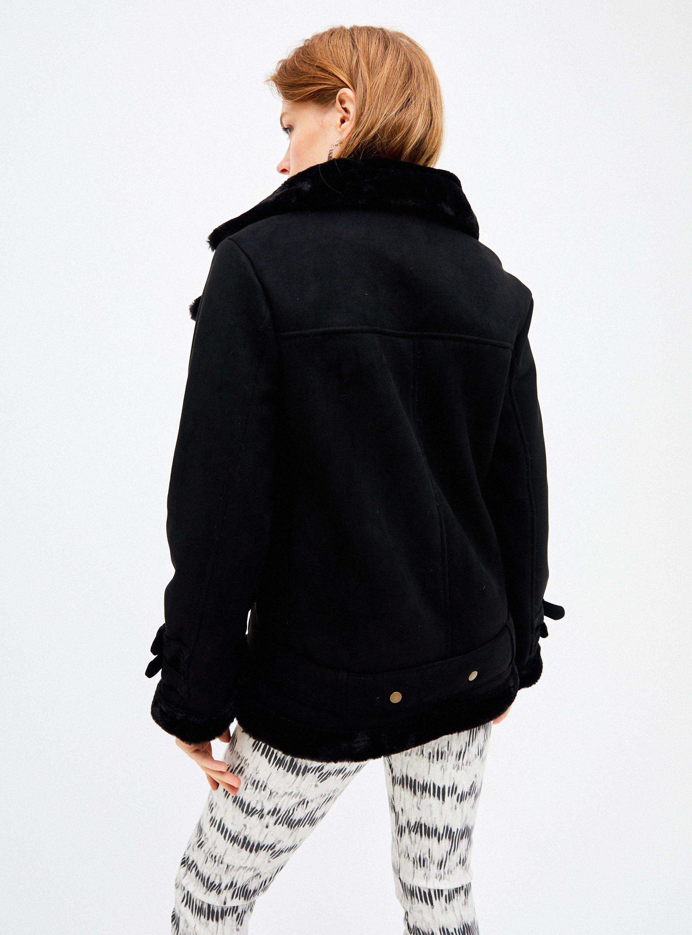Chaqueta Aviadora Fake Suede Forrada con Piel Sintética Umbrale Be-1