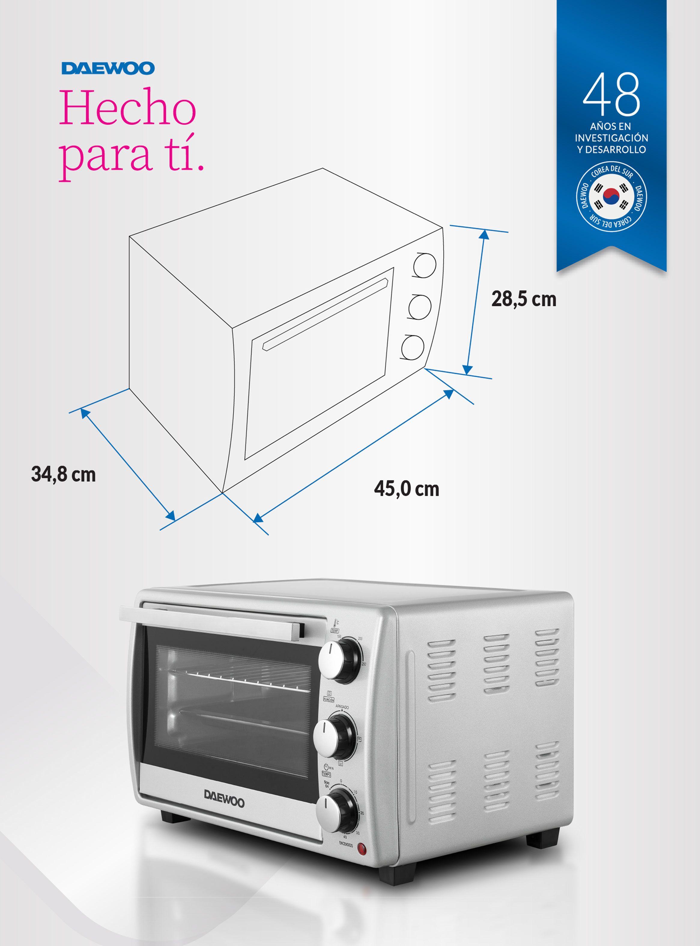 Horno Eléctrico 1380W 21 Litros DHE21MS23CL Silver-1