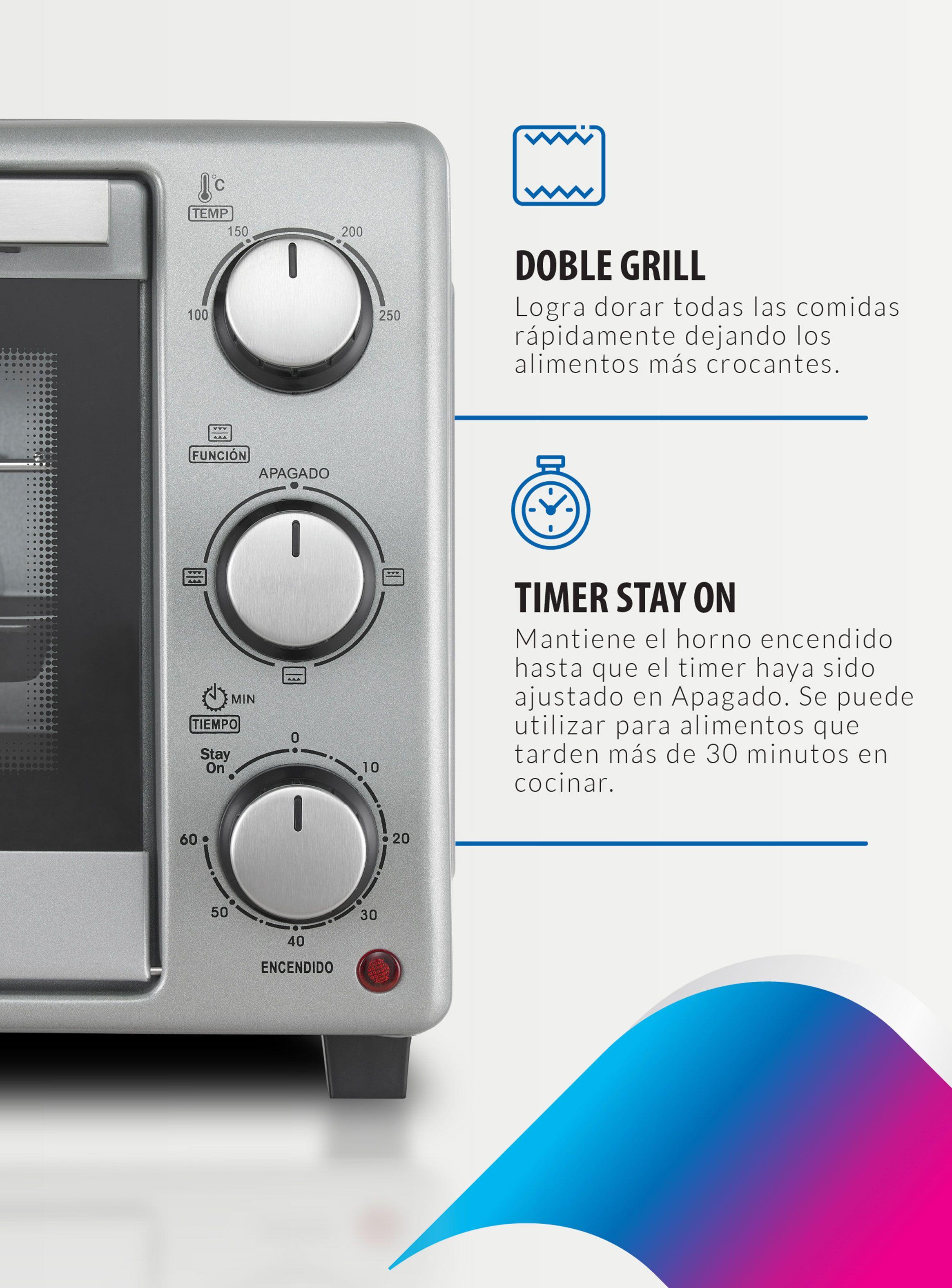 Horno Eléctrico 1380W 21 Litros DHE21MS23CL Silver-7