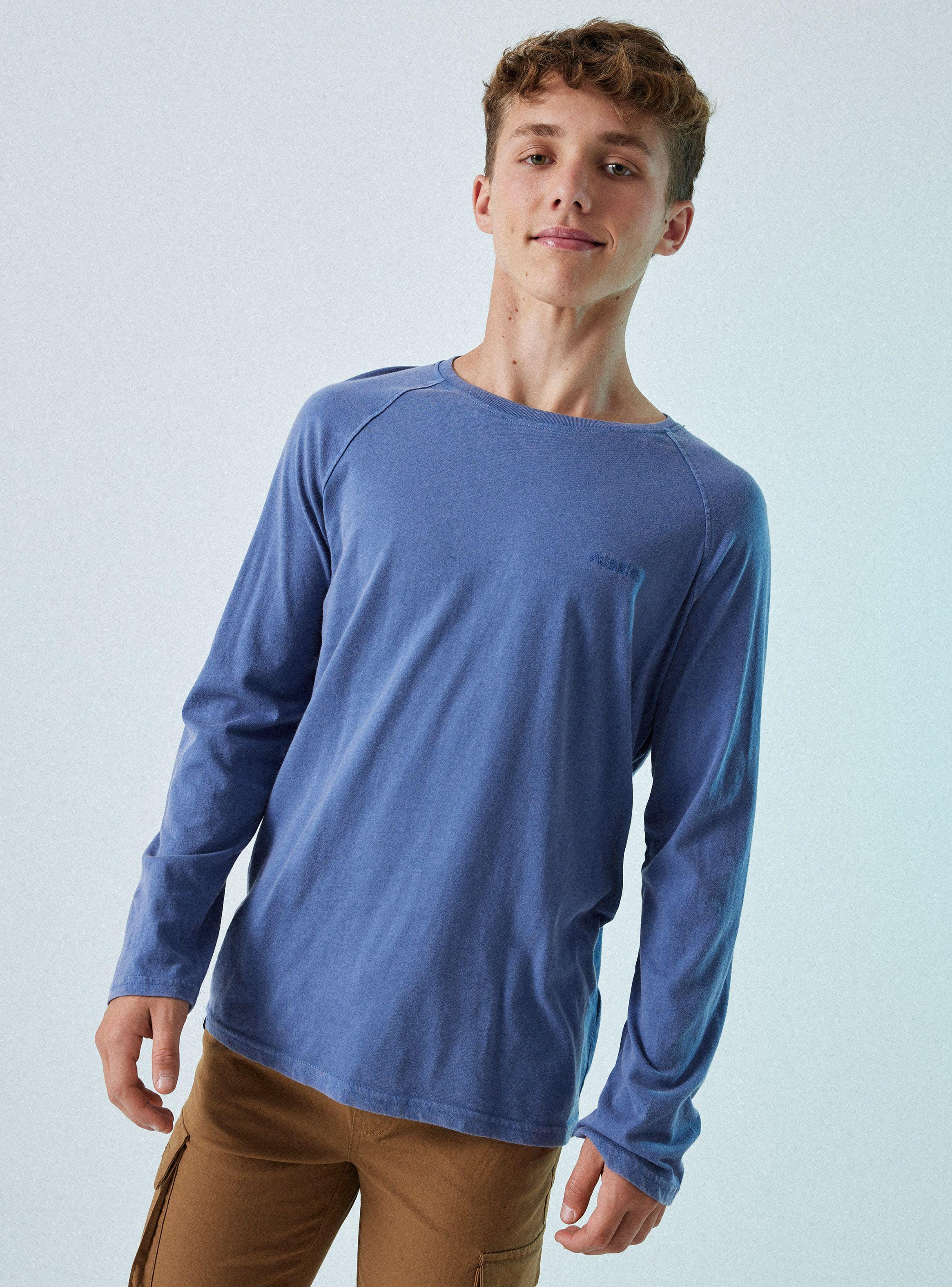 Polera Manga Raglan Con Acid Wash-0