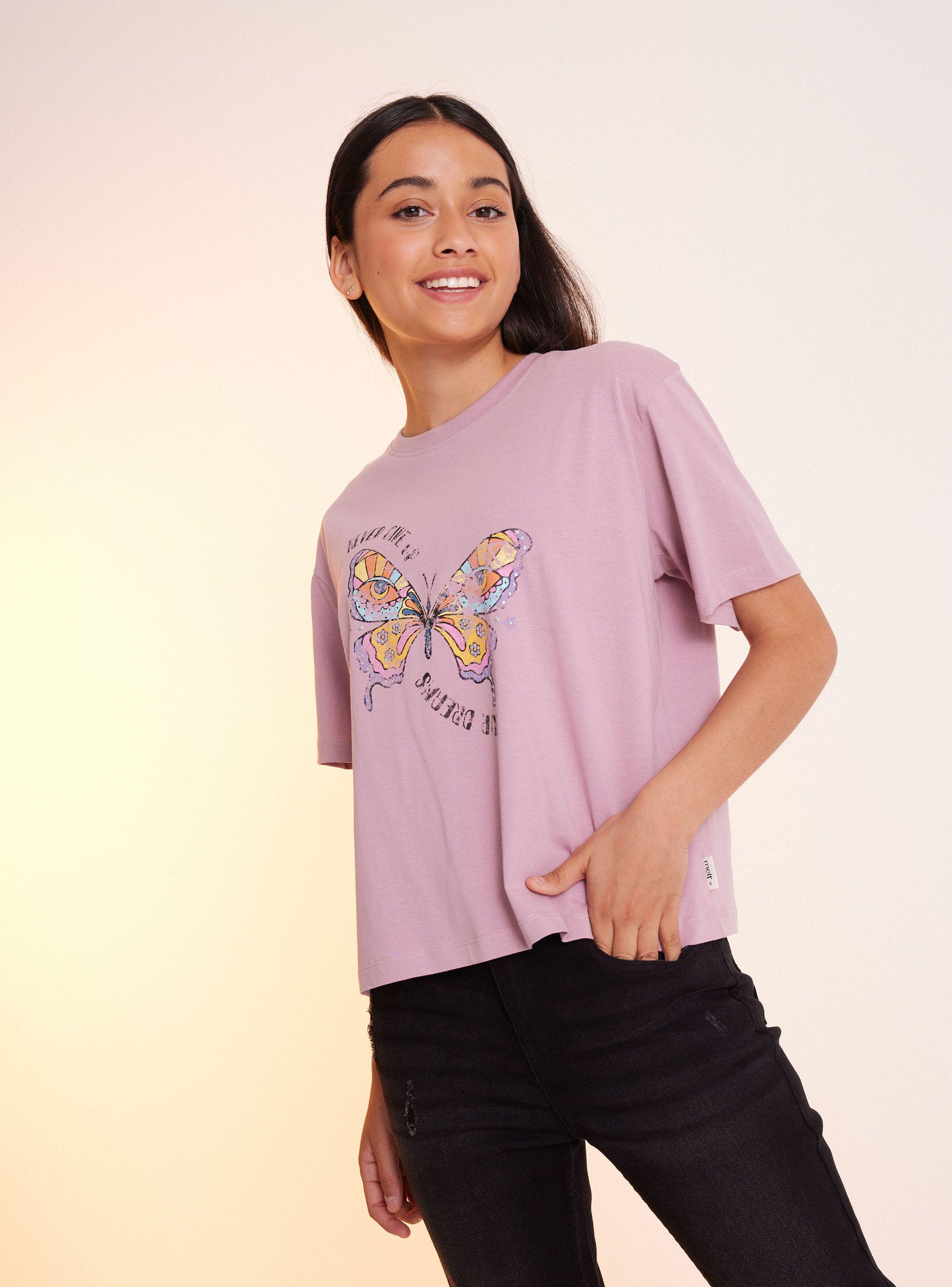 Polera con Estampado Focal y Detalles Brillos 1-0