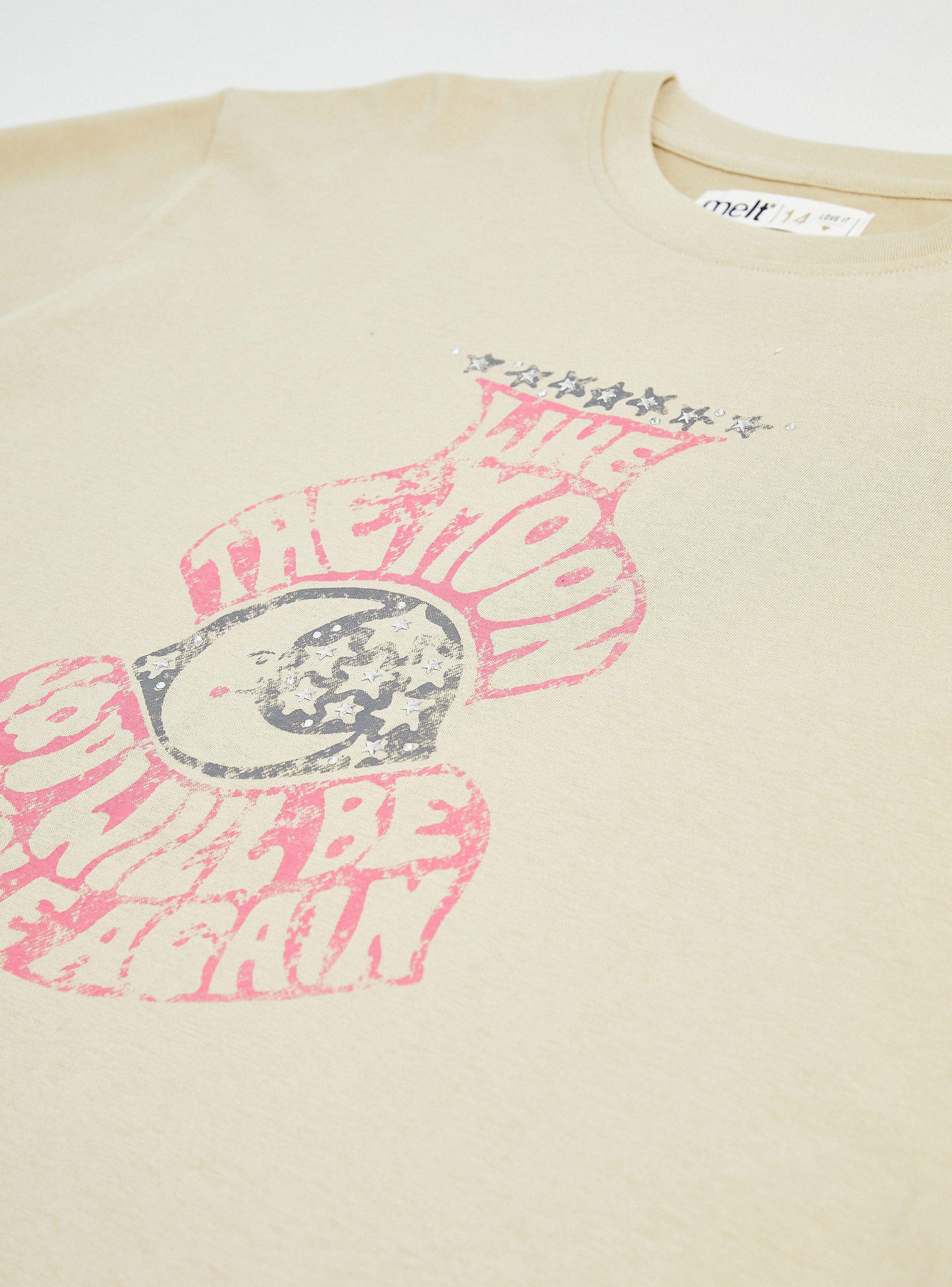 Polera con Estampado Focal y Detalles Brillos 1-4