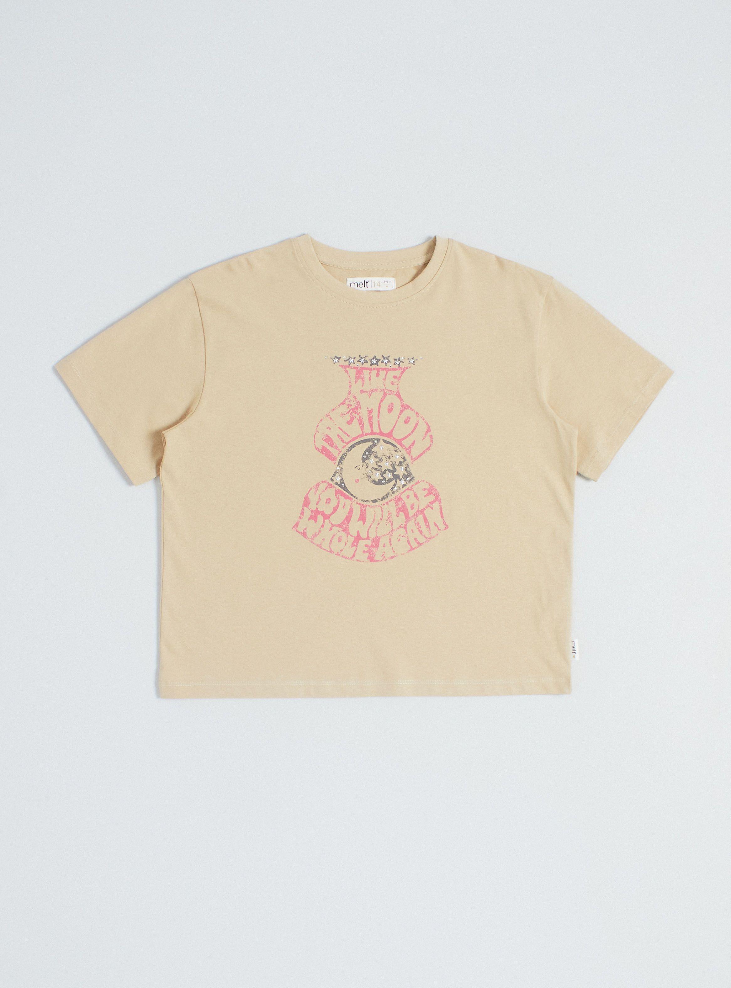 Polera con Estampado Focal y Detalles Brillos 1-2