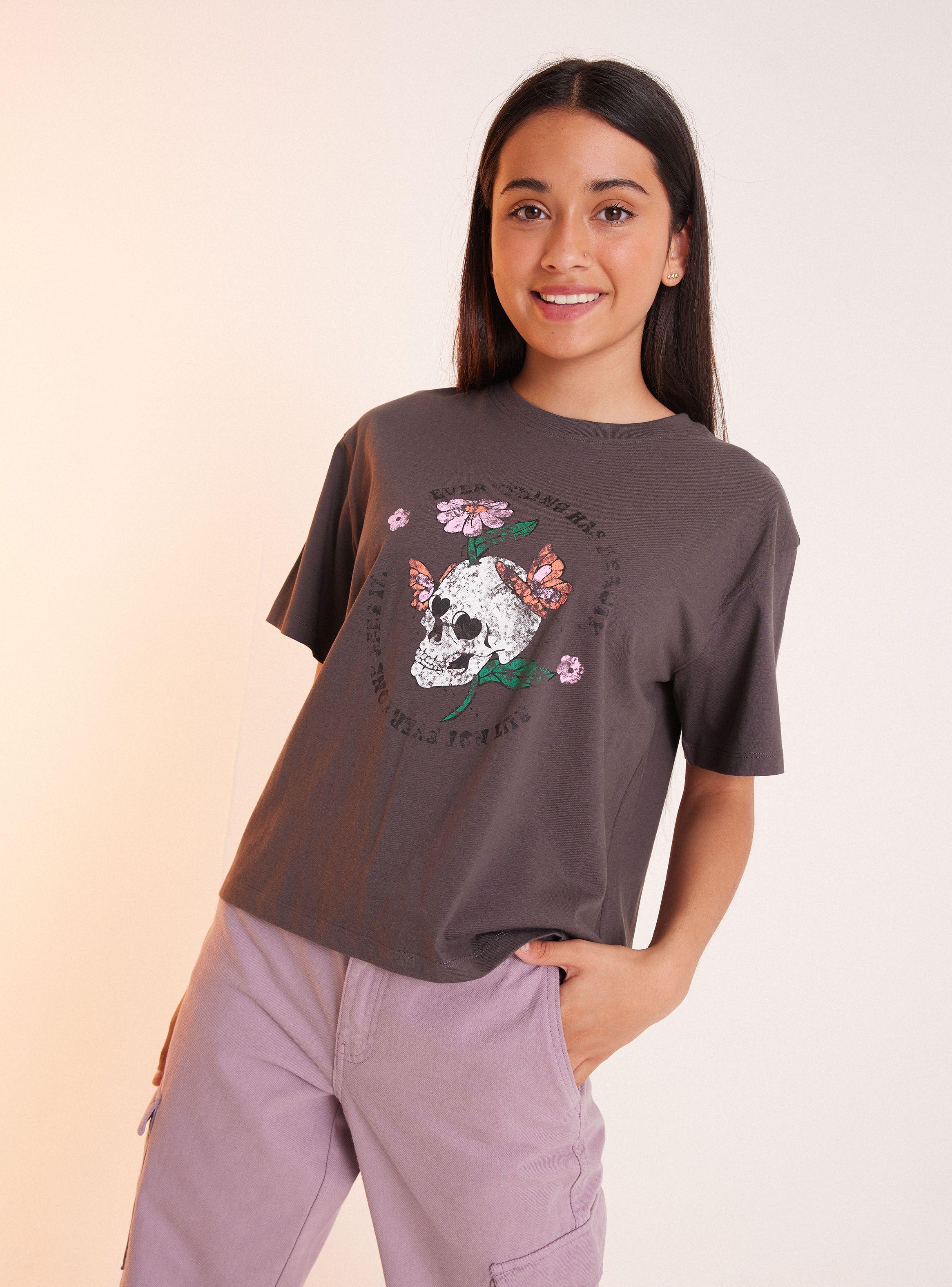 Polera con Estampado Focal y Detalles Brillos 1-0