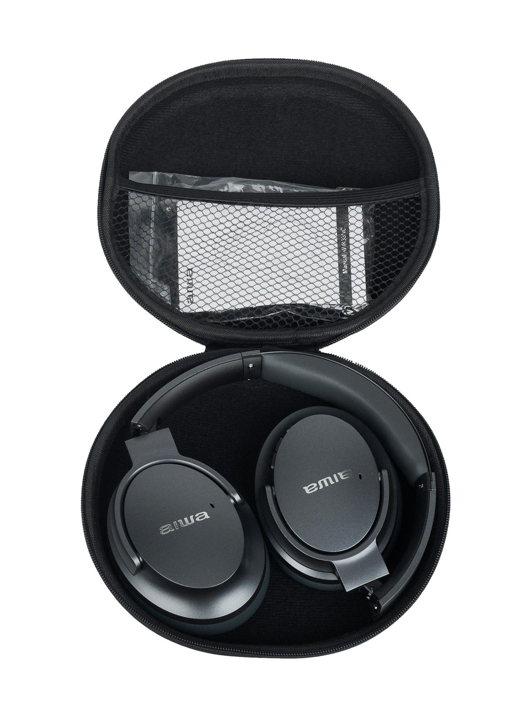 Audífonos Aiwa Noise Cancelling + Estuche AW-K33NC Gris-3