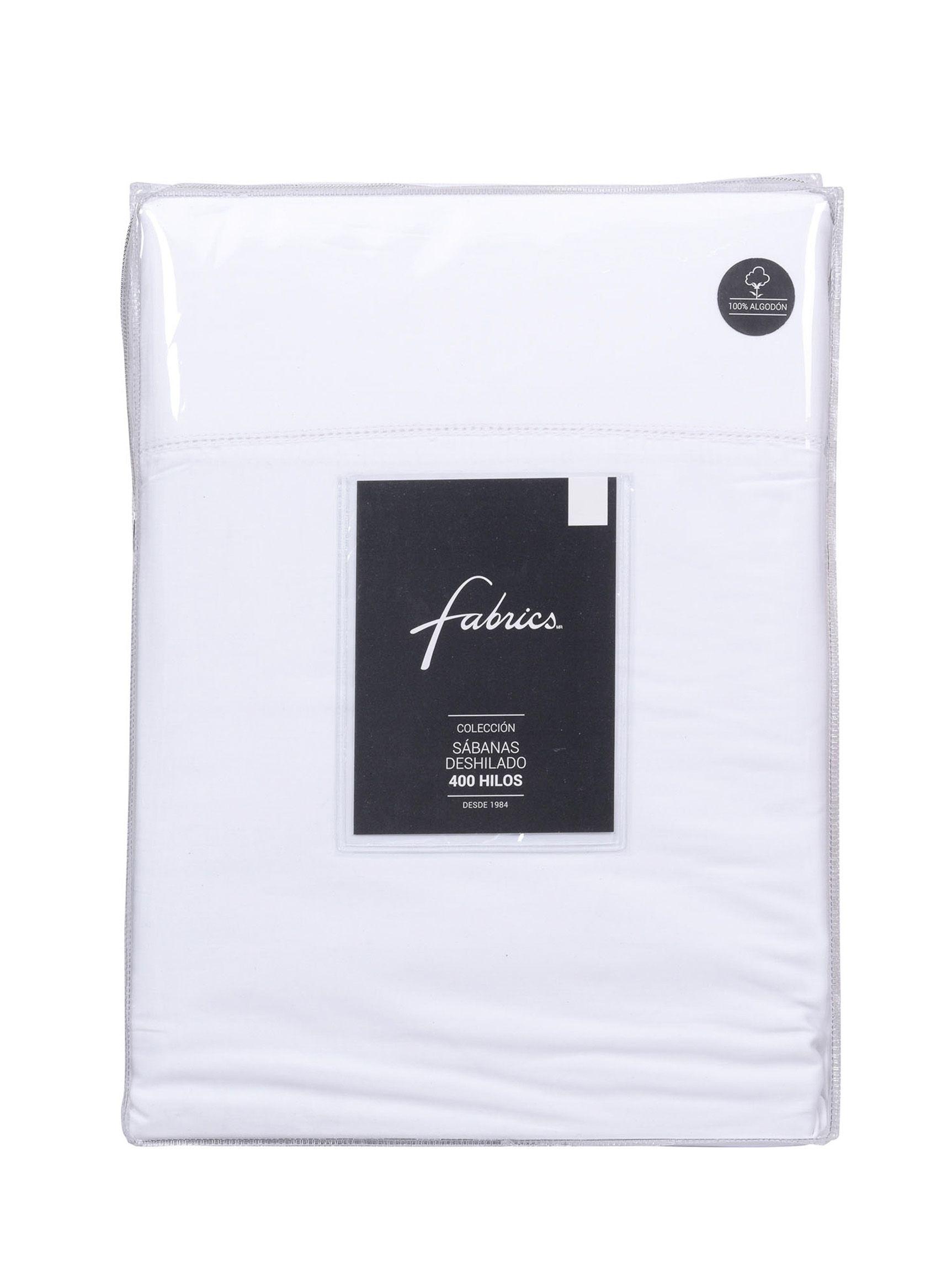 Sábanas Fabrics King 400 Hilos Liso Blanco-2
