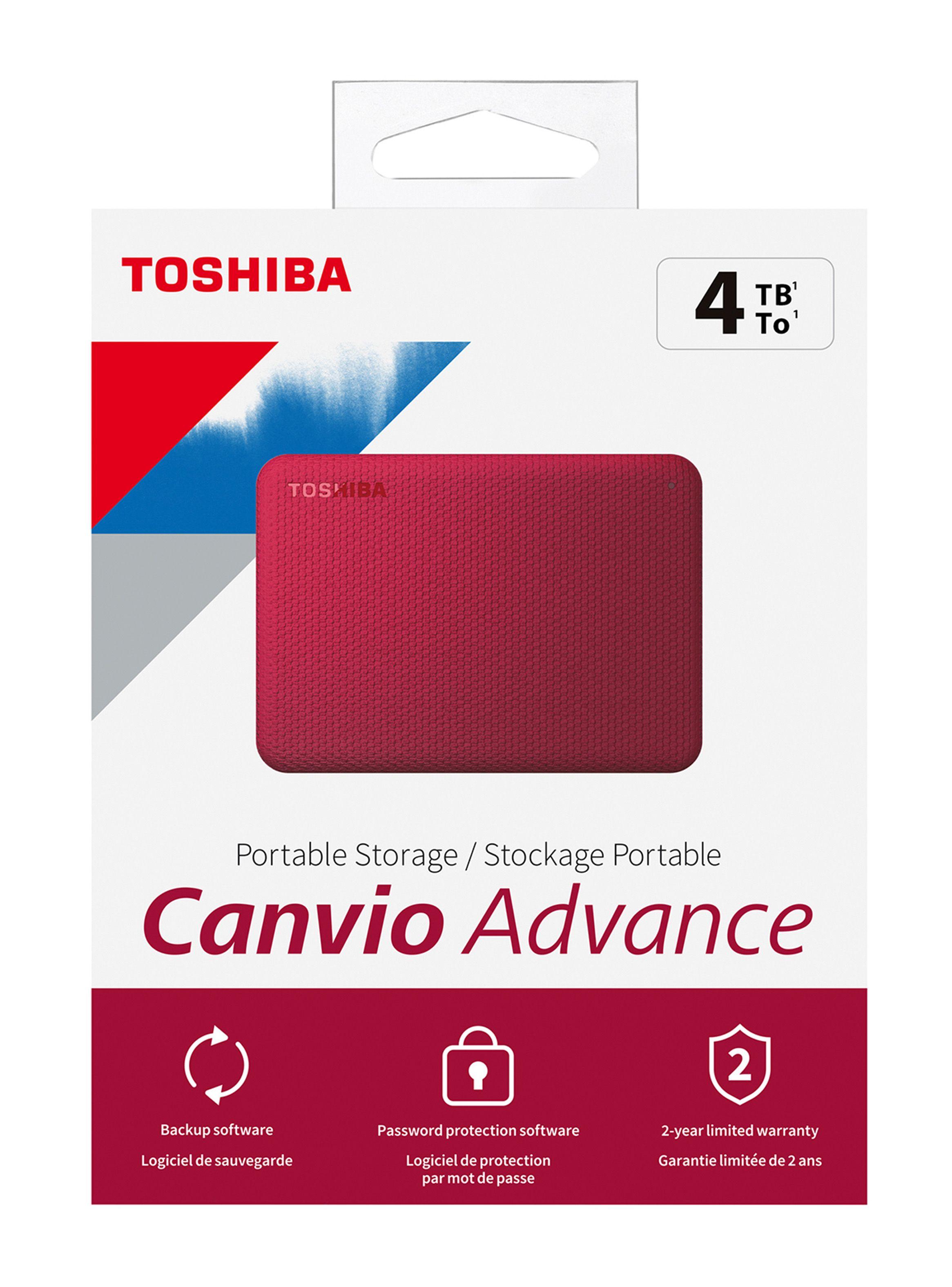Disco Duro Portátil 4TB Toshiba Canvio Advance V10 Rojo-5