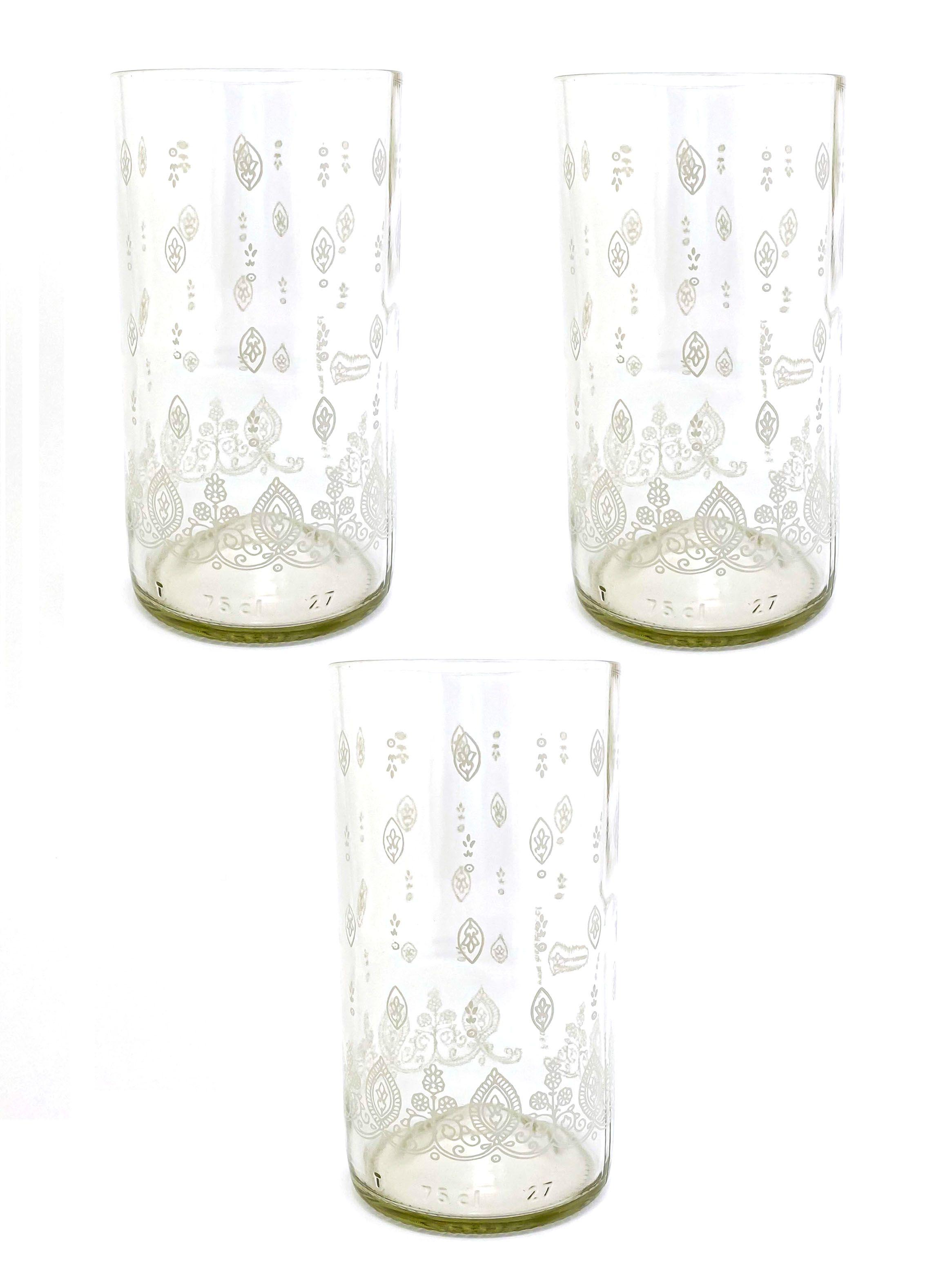 Set 3 Vasos Vidrio Reciclado Trago Largo-0