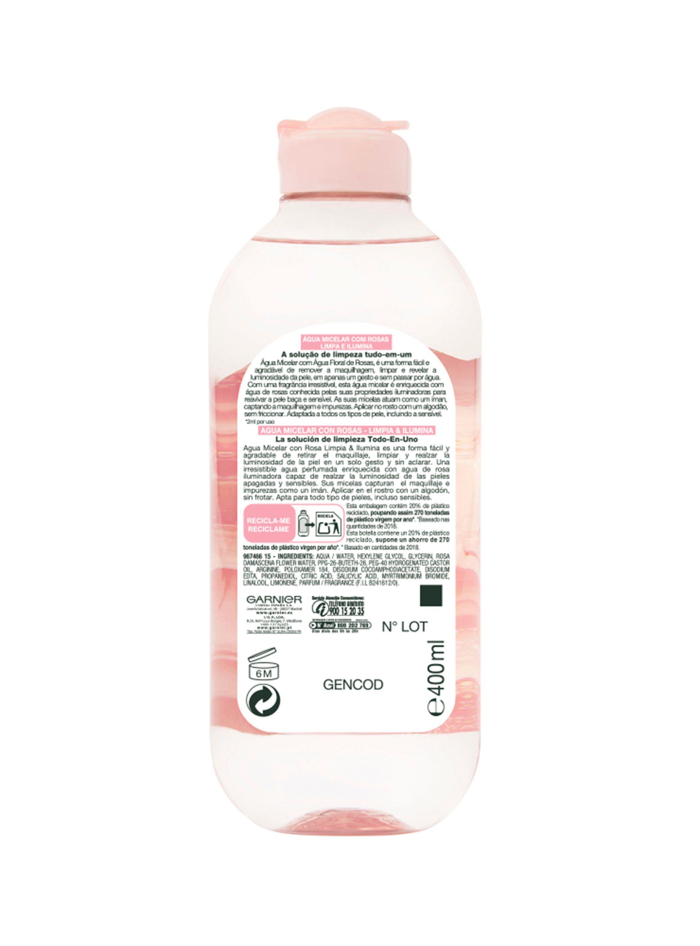 Agua Micelar Agua de Rosas 400 ml Garnier-2