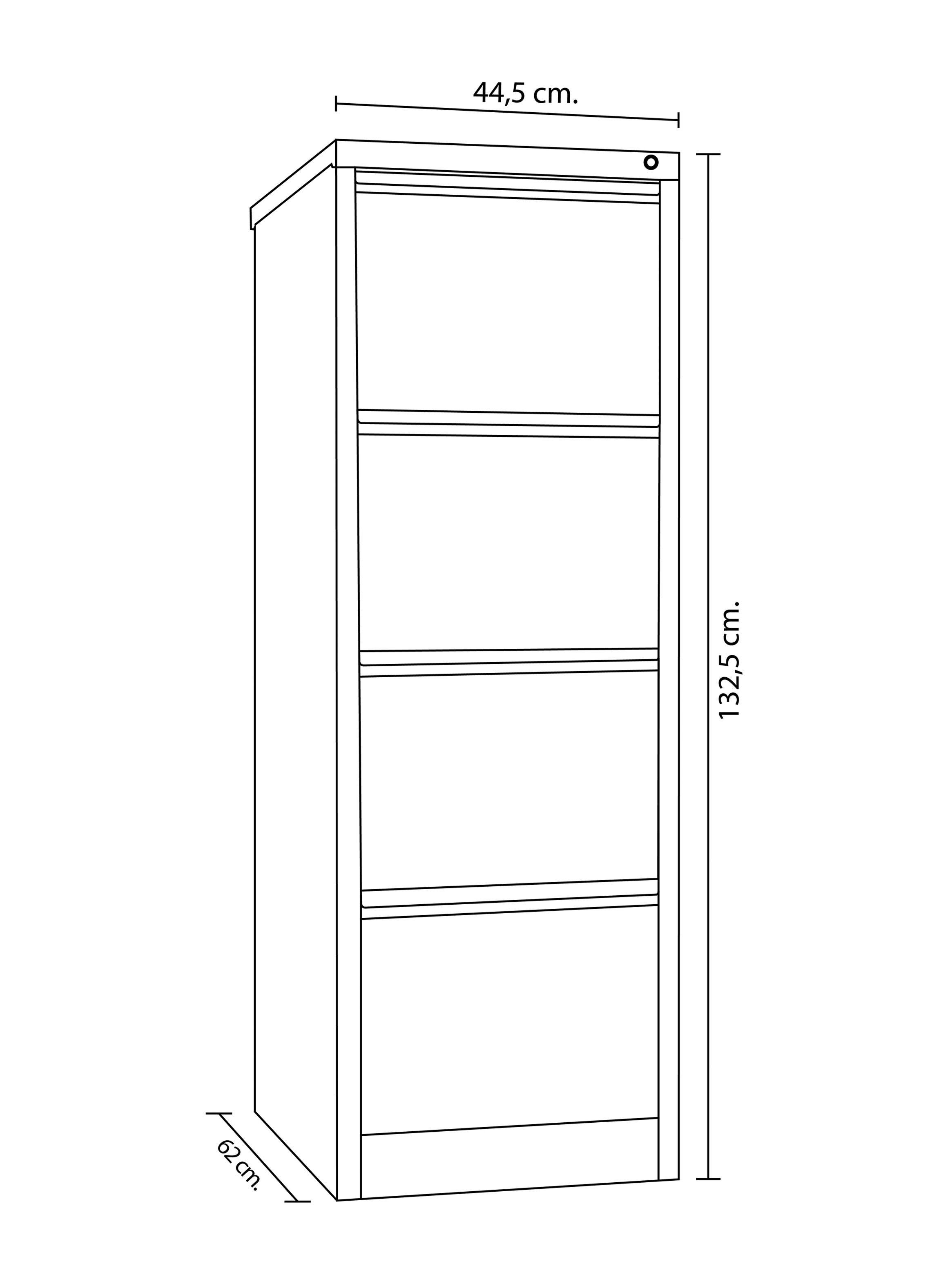 Mueble Kardex Azul Acero 4 cajones 44.5x62x102 cm Maletek-1
