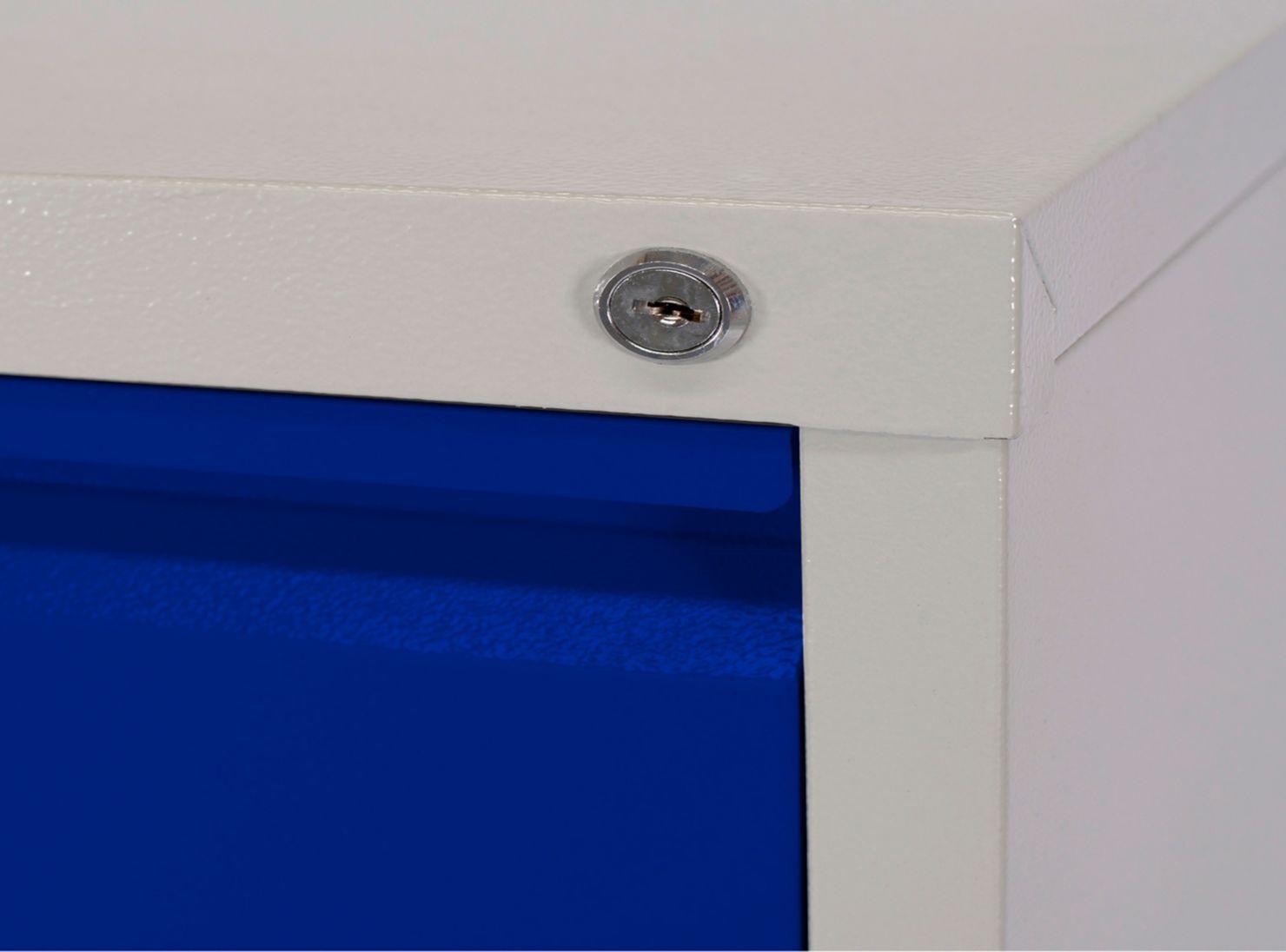 Mueble Kardex Azul Acero 4 cajones 44.5x62x102 cm Maletek-3