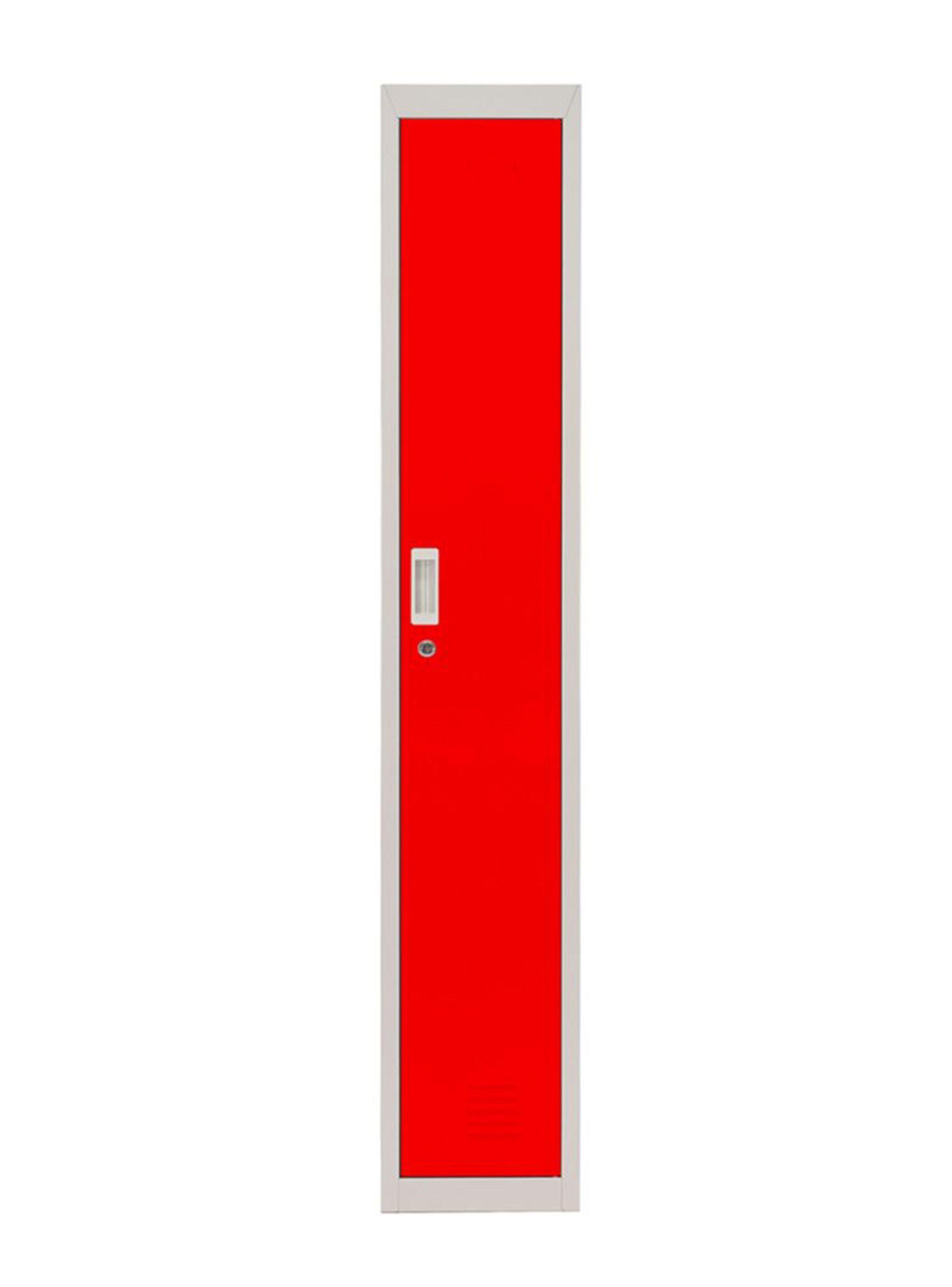 Locker Office Llaves Rojo 1 Puerta 28x50x166 cm Maletek-0