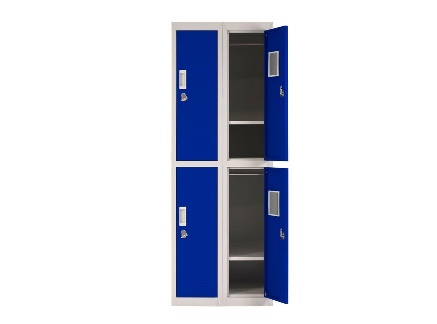 Locker Office Candado Azul 4 Puertas 57x50x166 cm Maletek-2
