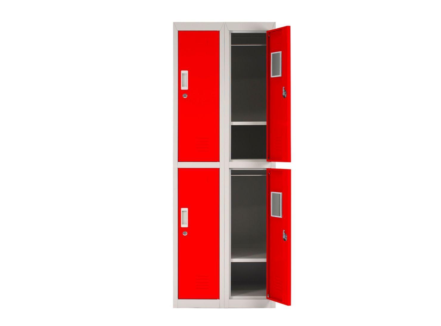 Locker Office Llaves Rojo 4 Puertas 57x50x166 cm Maletek-2