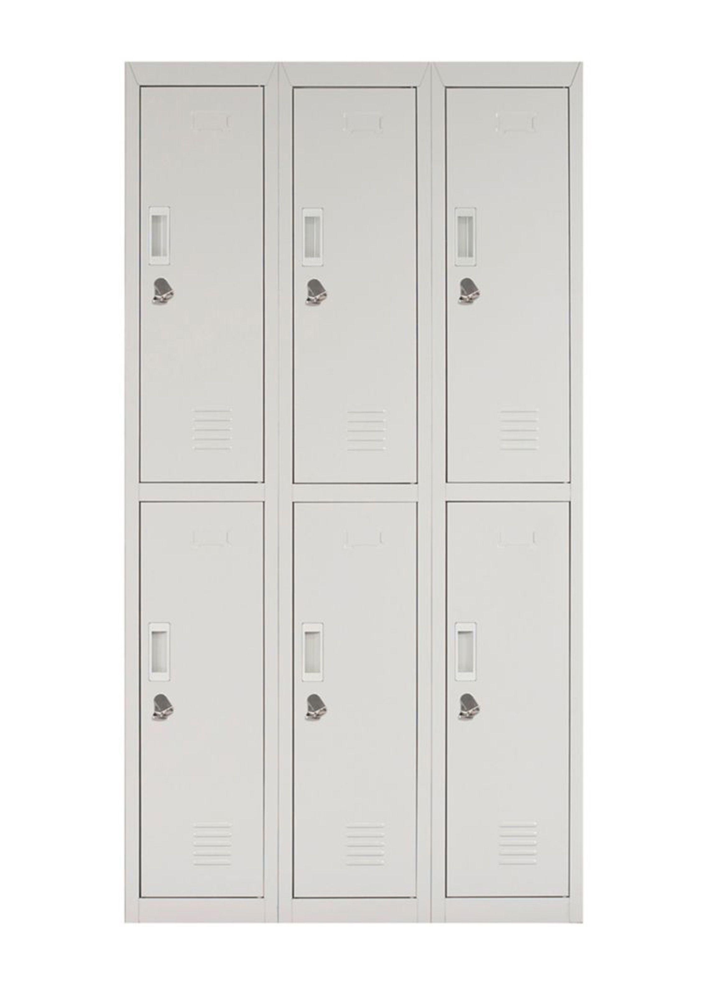 Locker Office Candado Gris 6 Puertas 83x50x166 cm Maletek-0