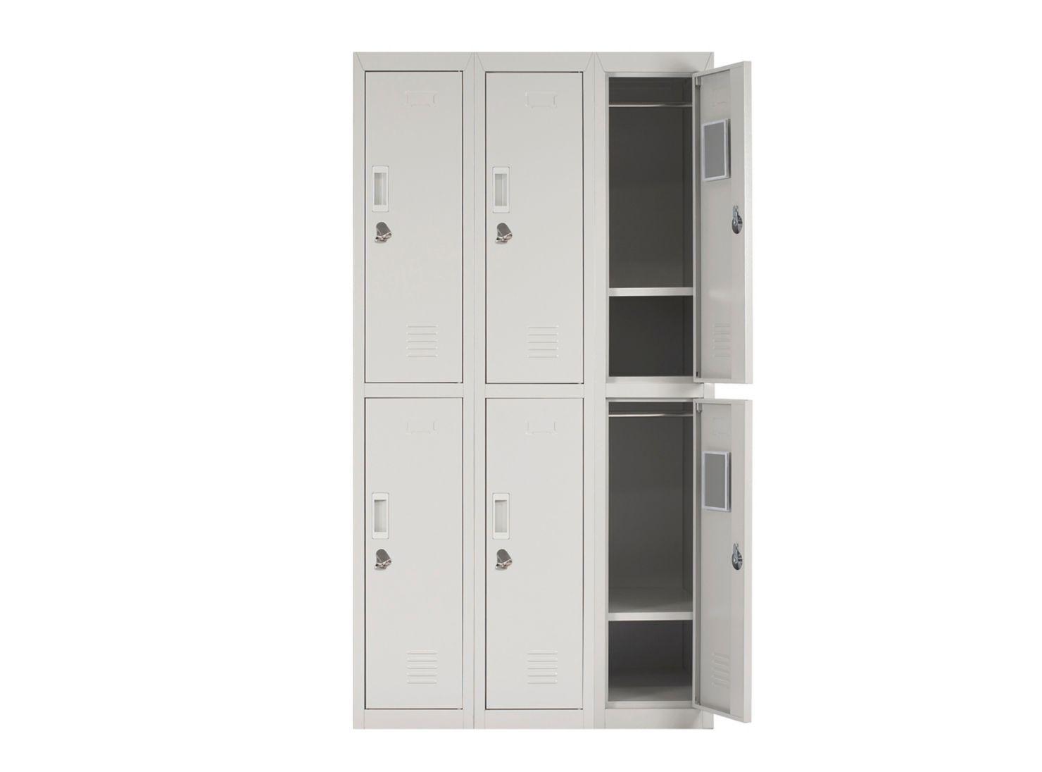 Locker Office Candado Gris 6 Puertas 83x50x166 cm Maletek-2