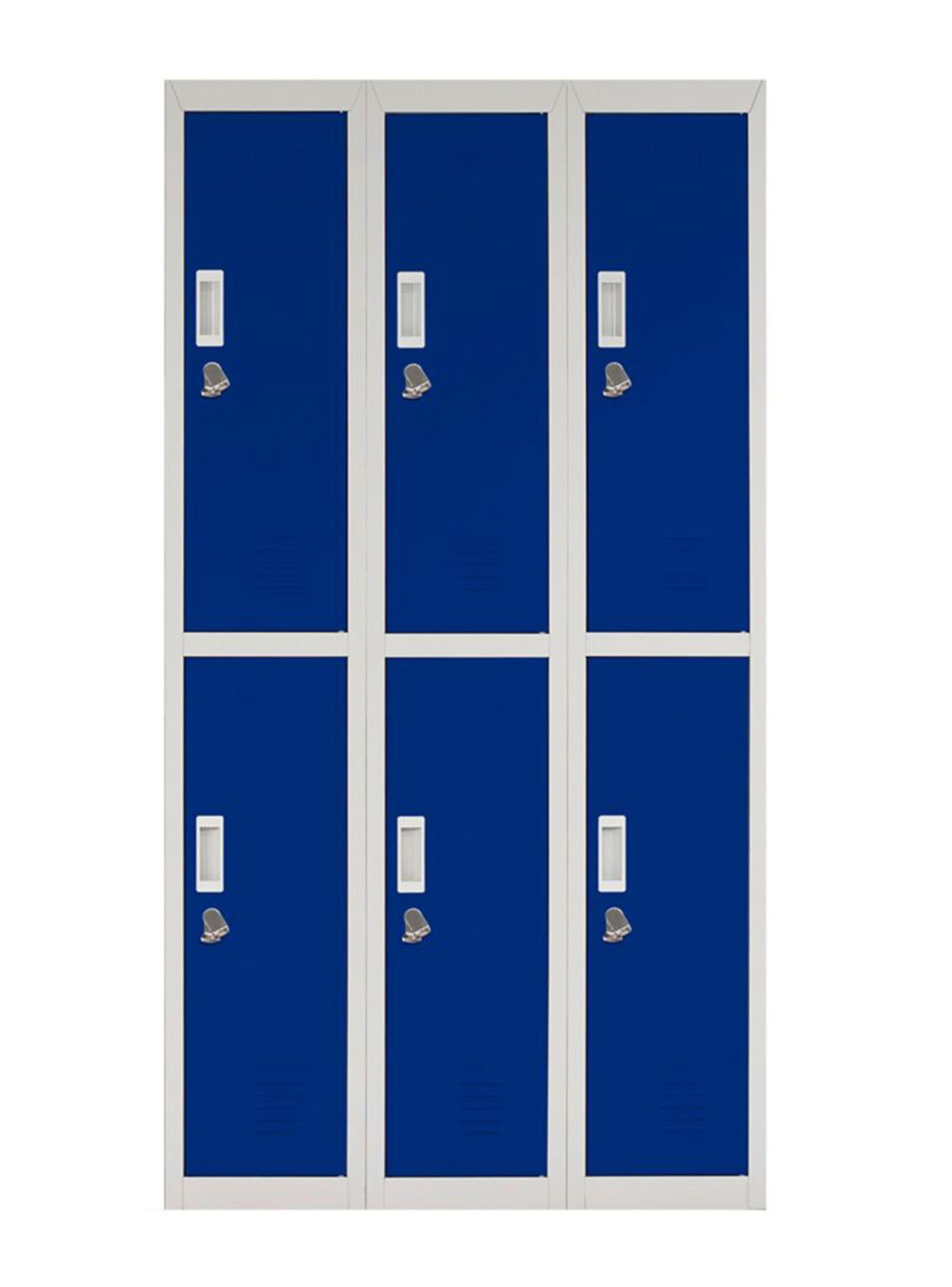Locker Office Candado Azul 6 Puertas 83x50x166 cm Maletek-0