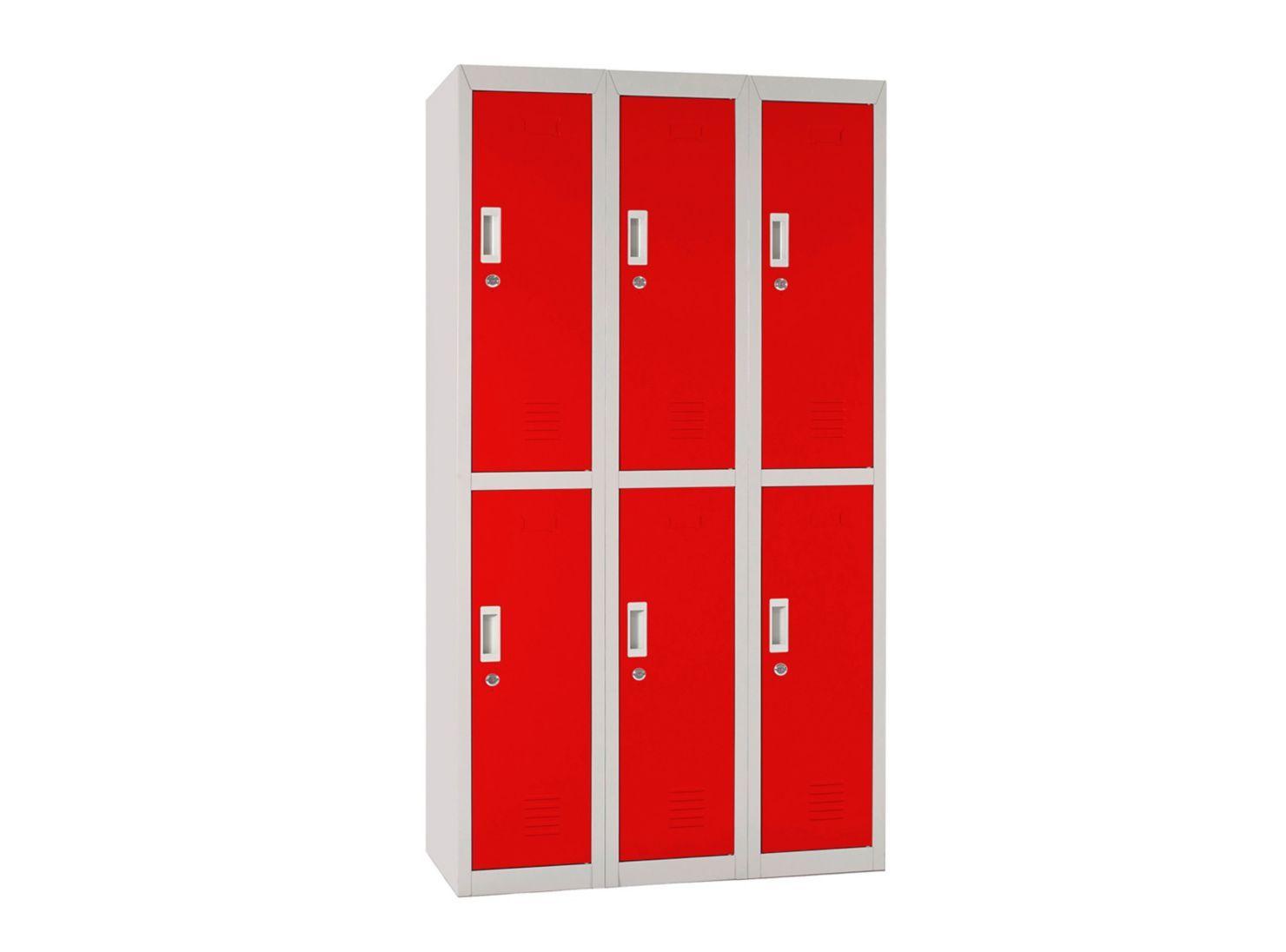 Locker Office Llaves Rojo 6 Puertas 83x50x166 cm Maletek-2