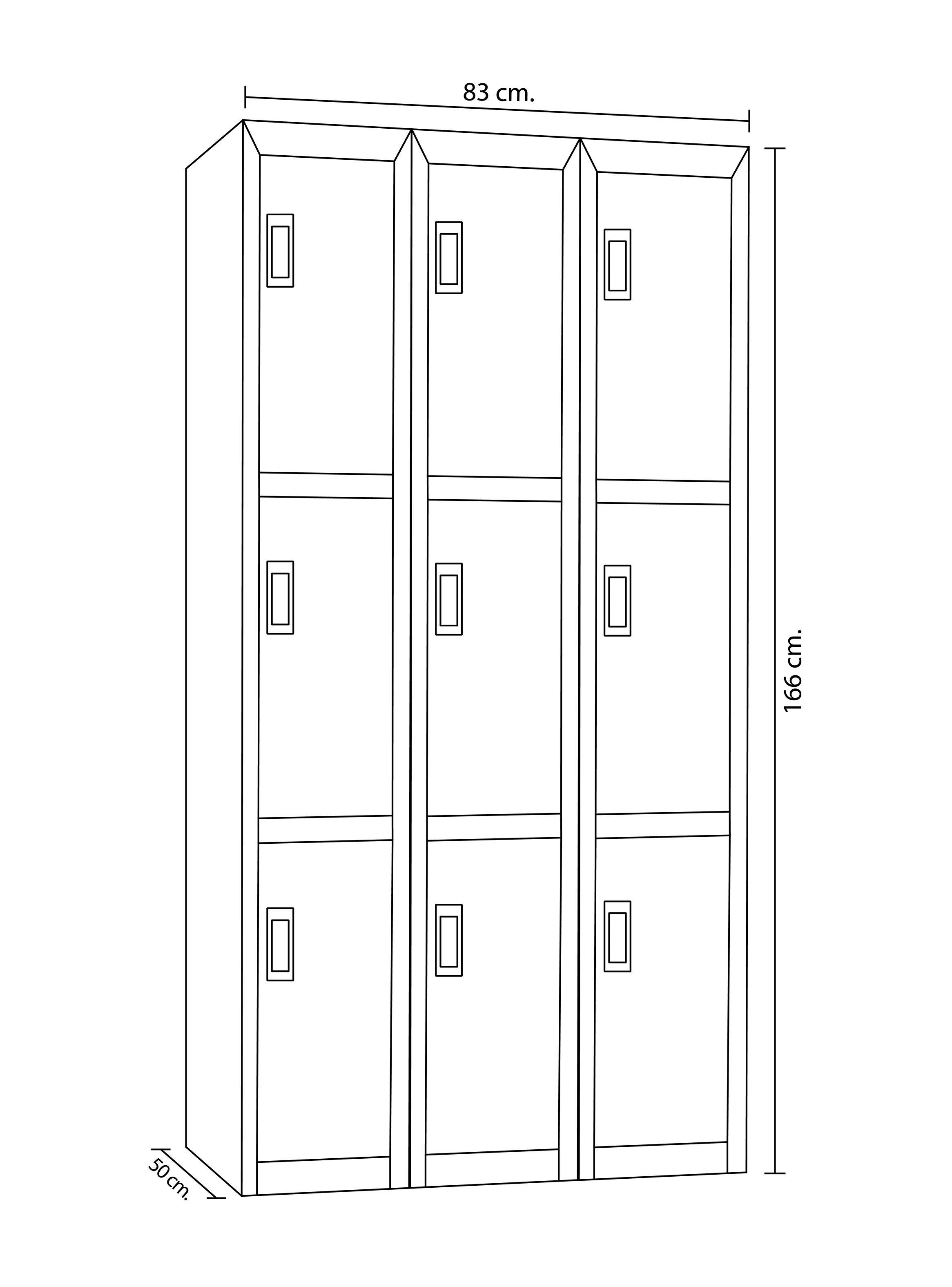 Locker Maletek Office con Llaves 9 Puertas Gris Maletek-1