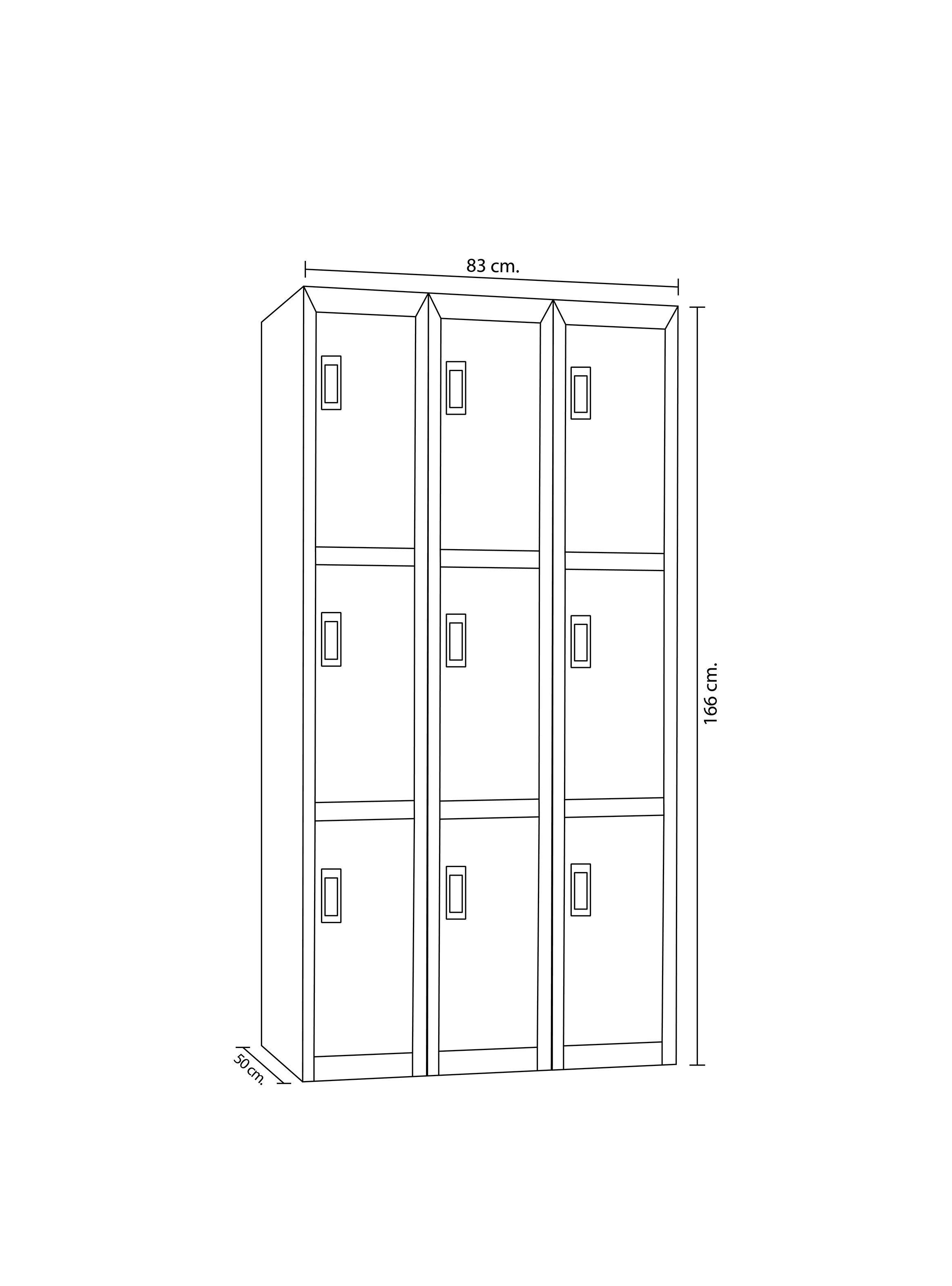 Locker Office con Llaves 9 Puertas Multicolor-1