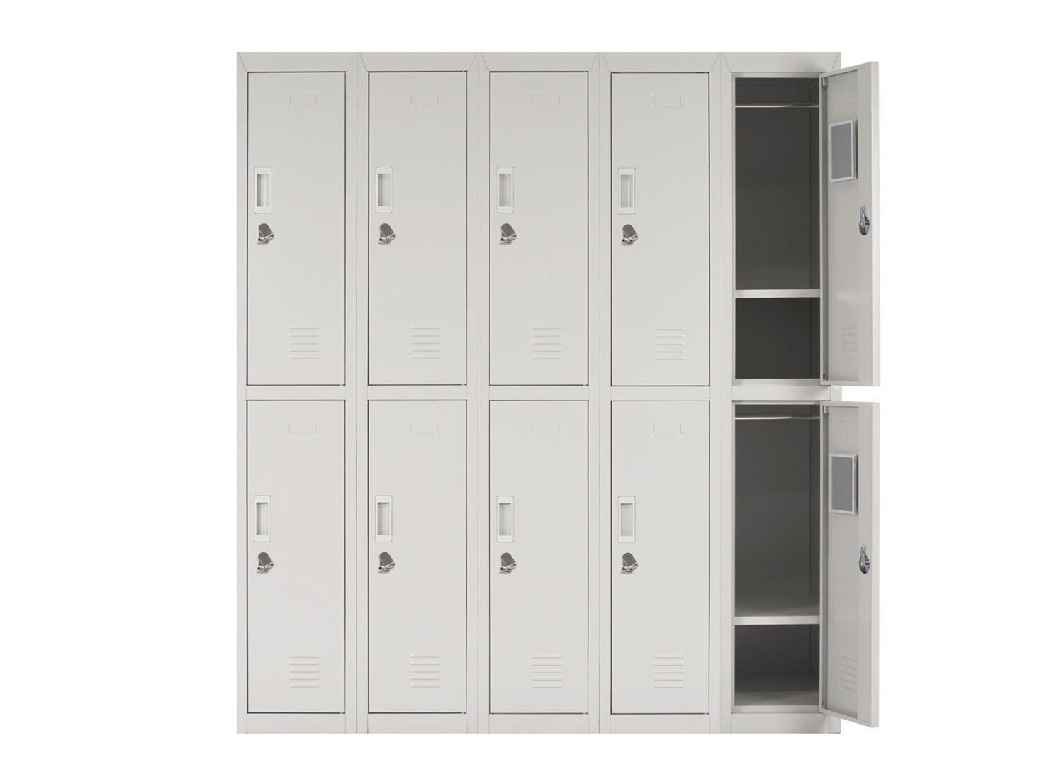 Locker Office Candado Gris 10 Puertas 140x50x166 cm Maletek-2