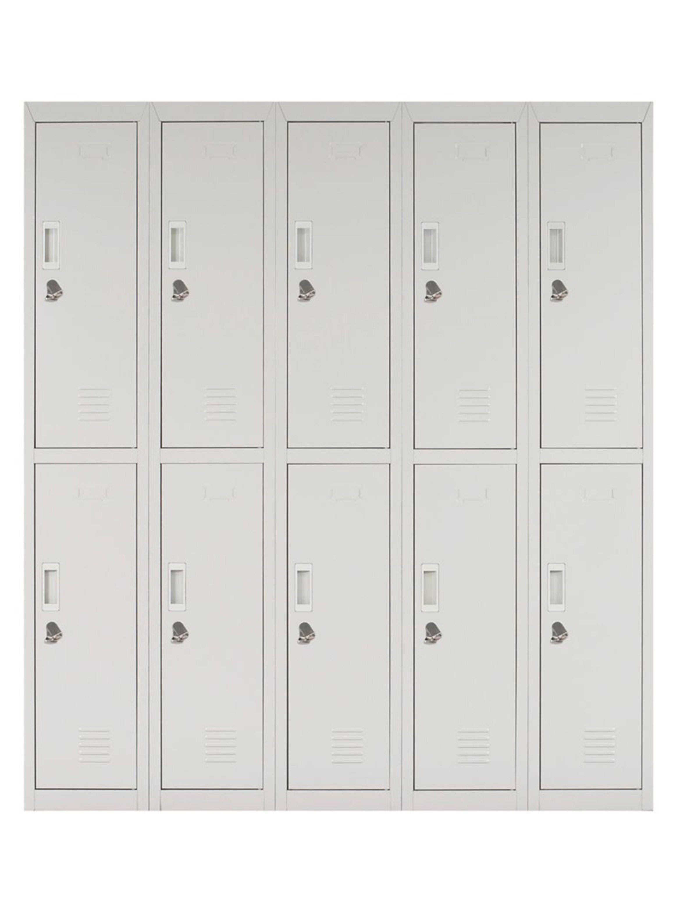 Locker Office Candado Gris 10 Puertas 140x50x166 cm Maletek-0