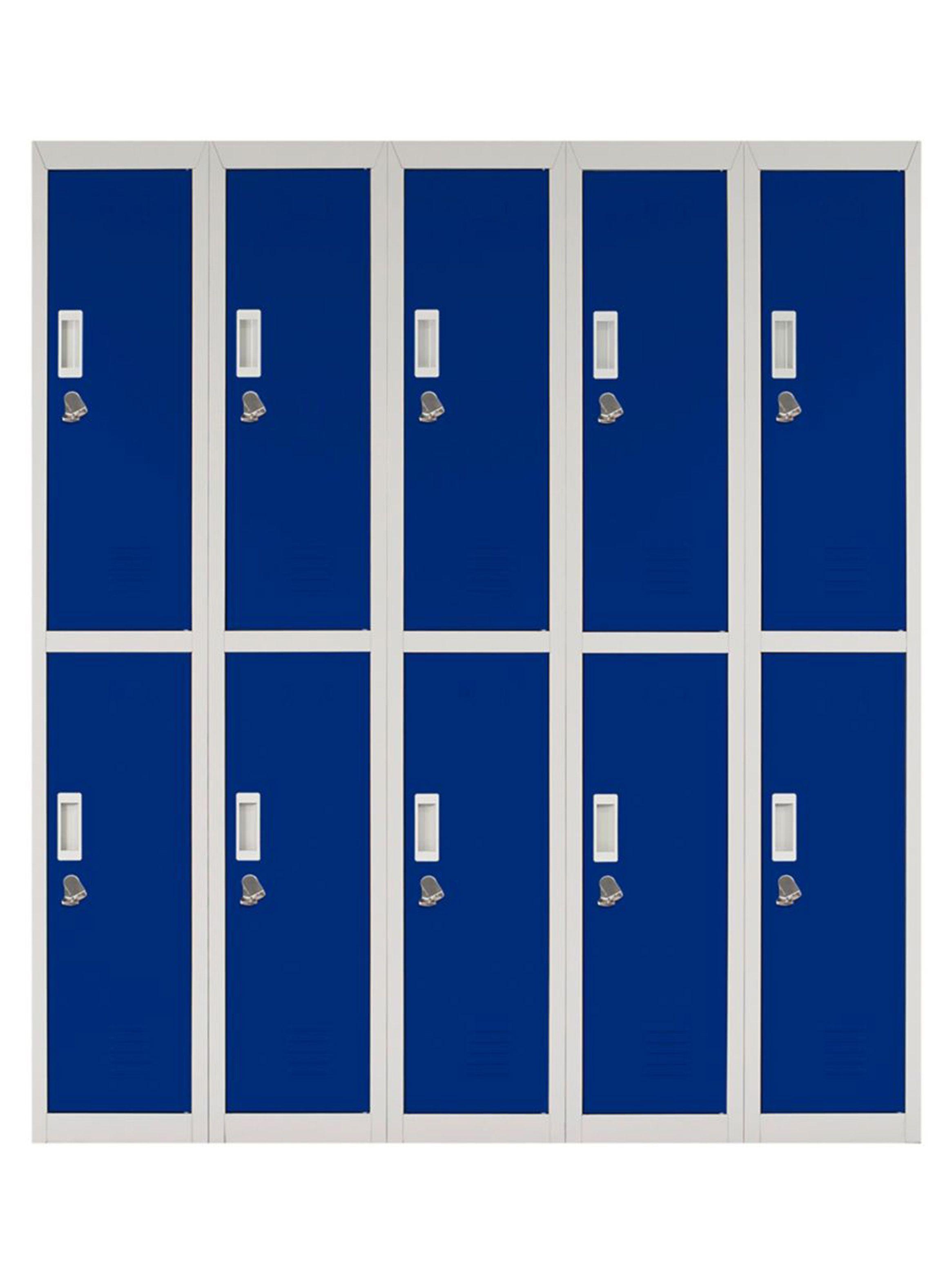 Locker Office Candado Azul 10 Puertas 140x50x166 cm Maletek-0