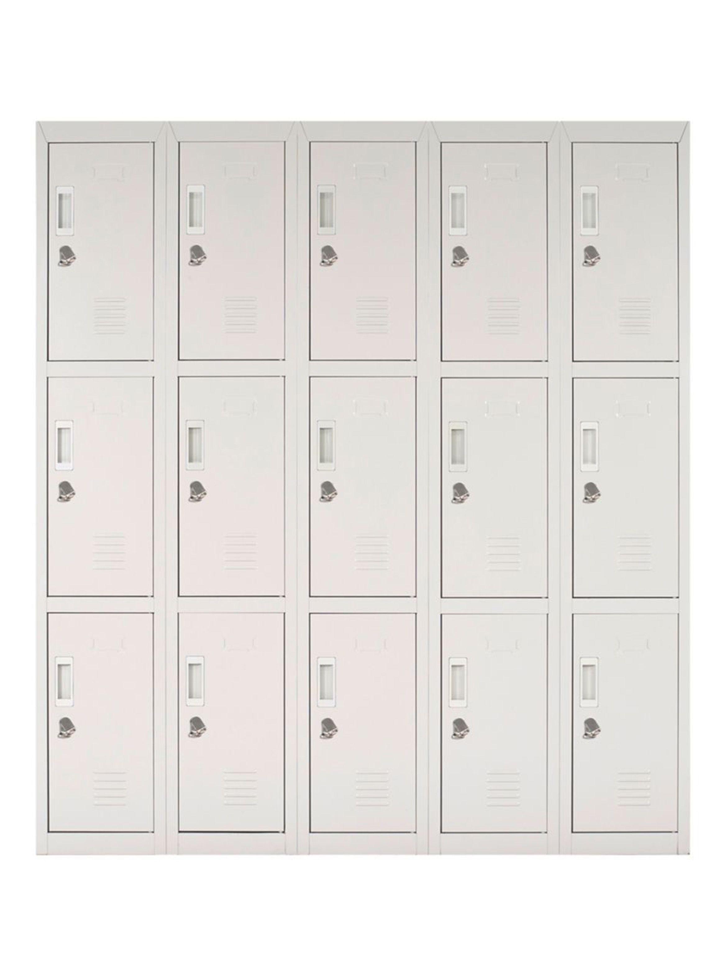 Locker Office Candado Gris 15 Puertas 140x50x166 cm Maletek-0