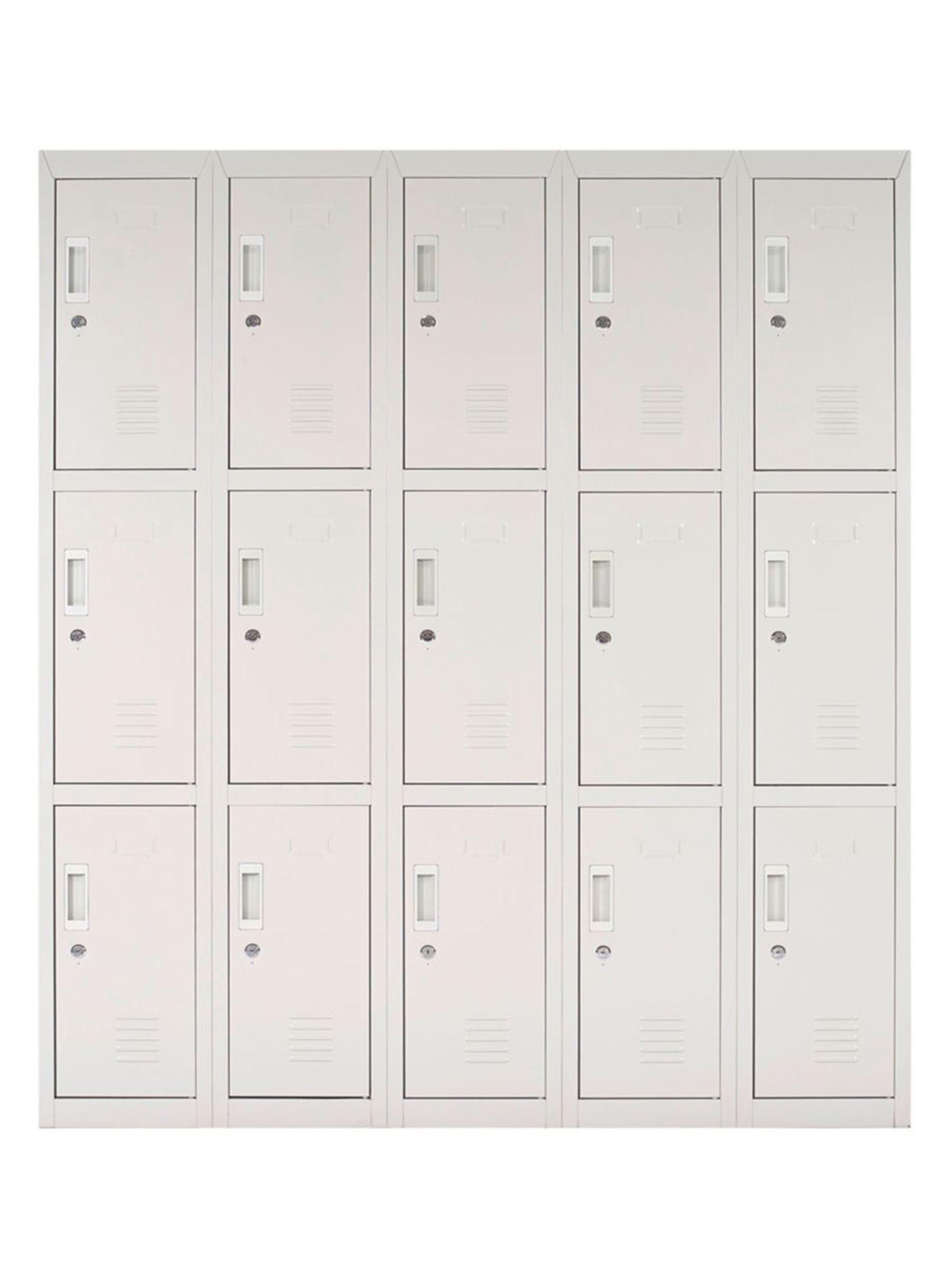Locker Office Llaves Gris 15 Puertas 140x50x166 cm Maletek-0