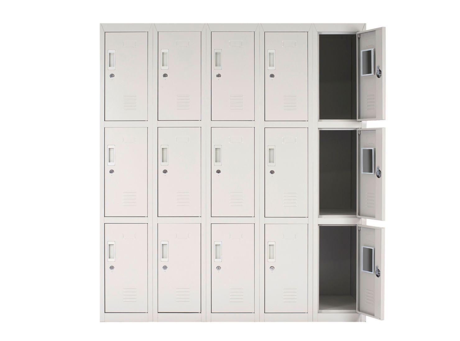 Locker Office Llaves Gris 15 Puertas 140x50x166 cm Maletek-2
