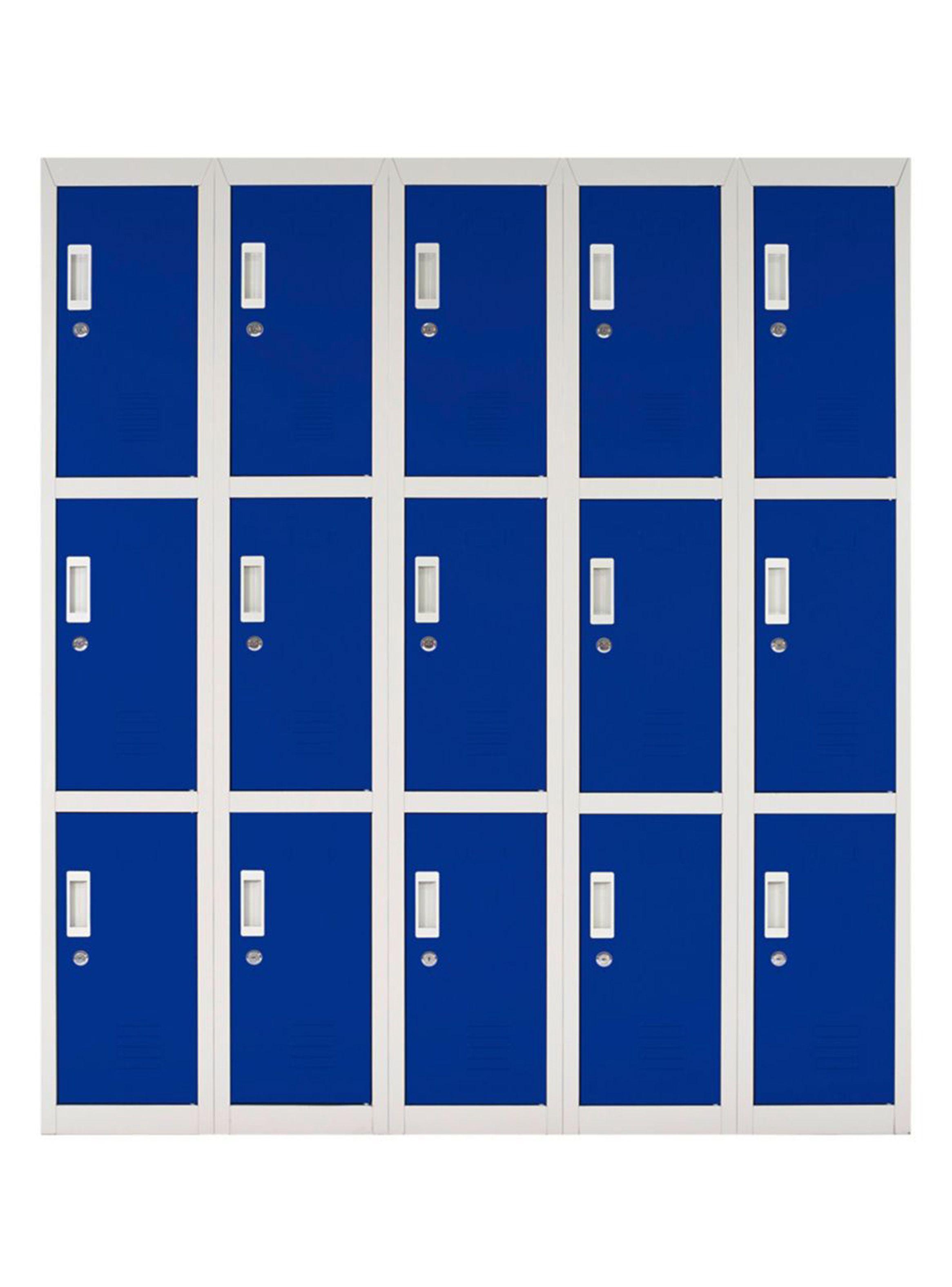 Locker Office Llaves Azul 15 Puertas 140x50x166 cm Maletek-0