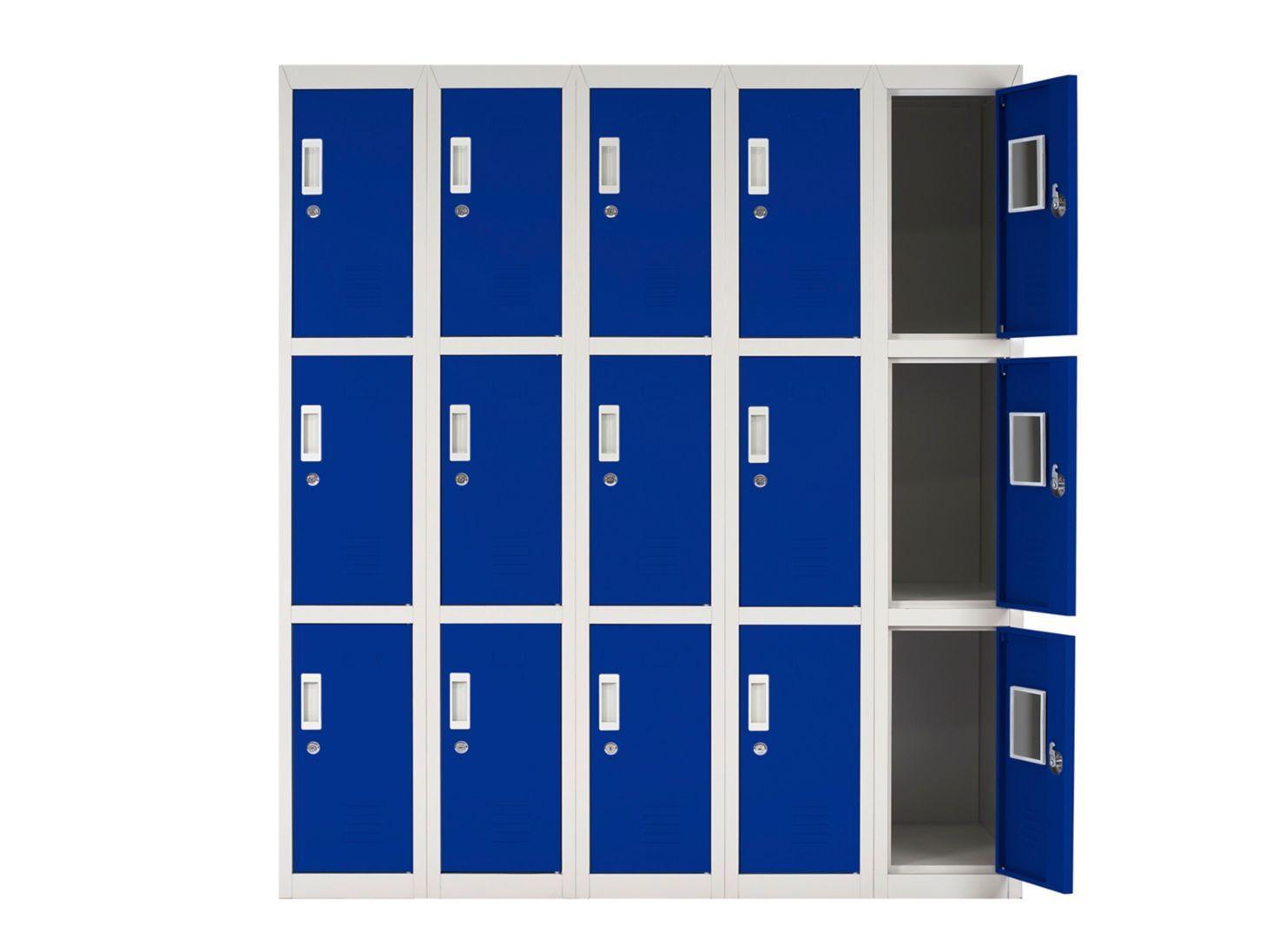 Locker Office Llaves Azul 15 Puertas 140x50x166 cm Maletek-3