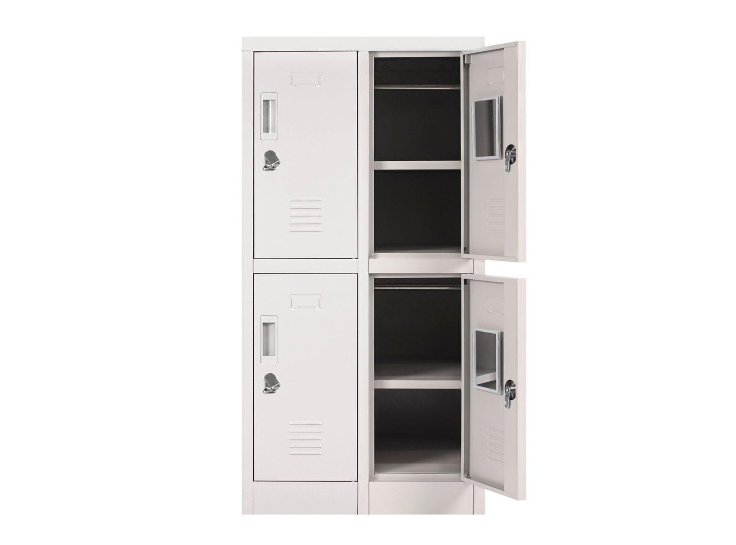 Locker Office Mini Pestillo Gris 4 Puertas 55 x 50 x 114 cm-2