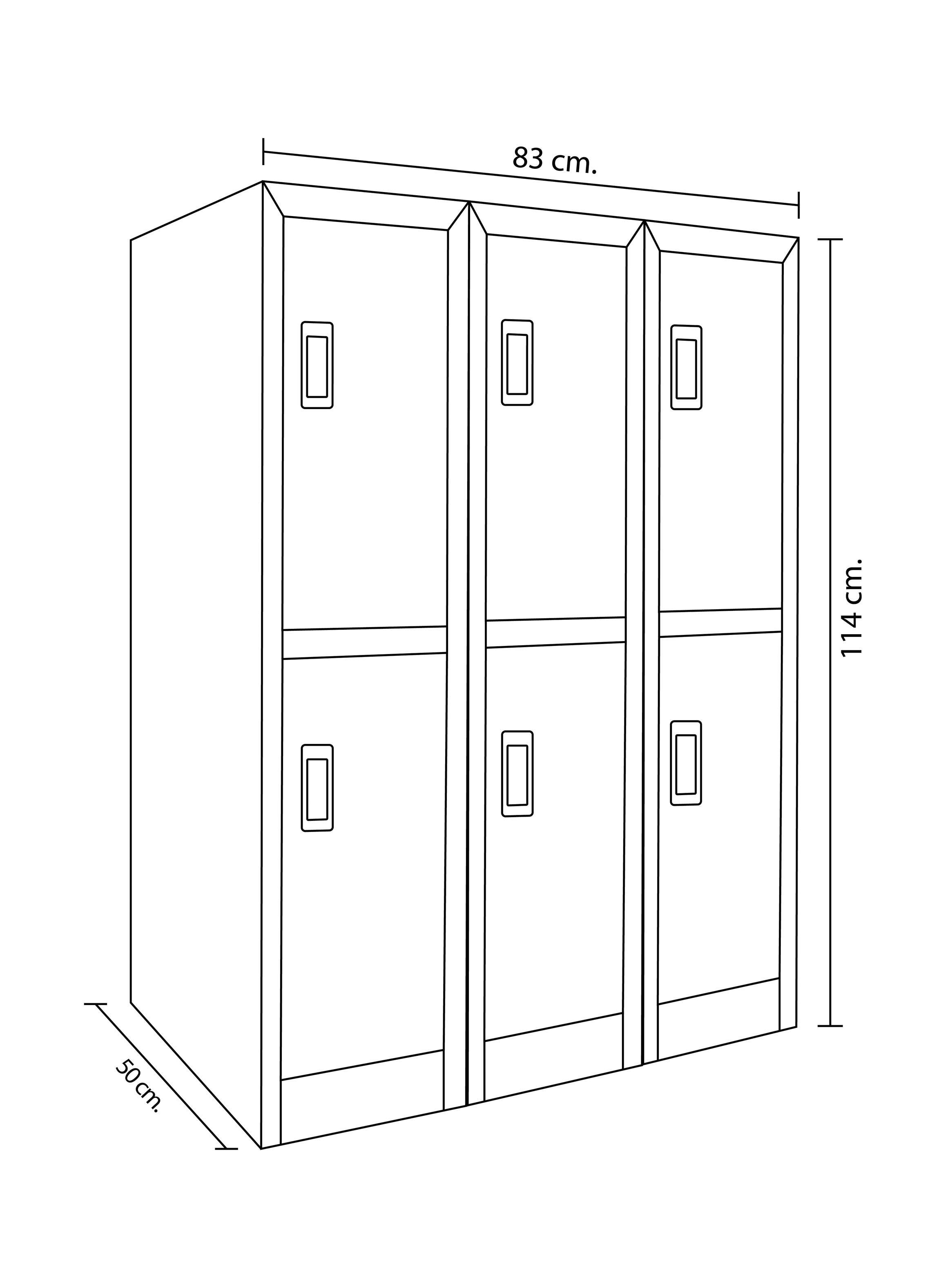 Locker Office Mini Candado Multicolor 6P 83 x 50 x 114 cm-1