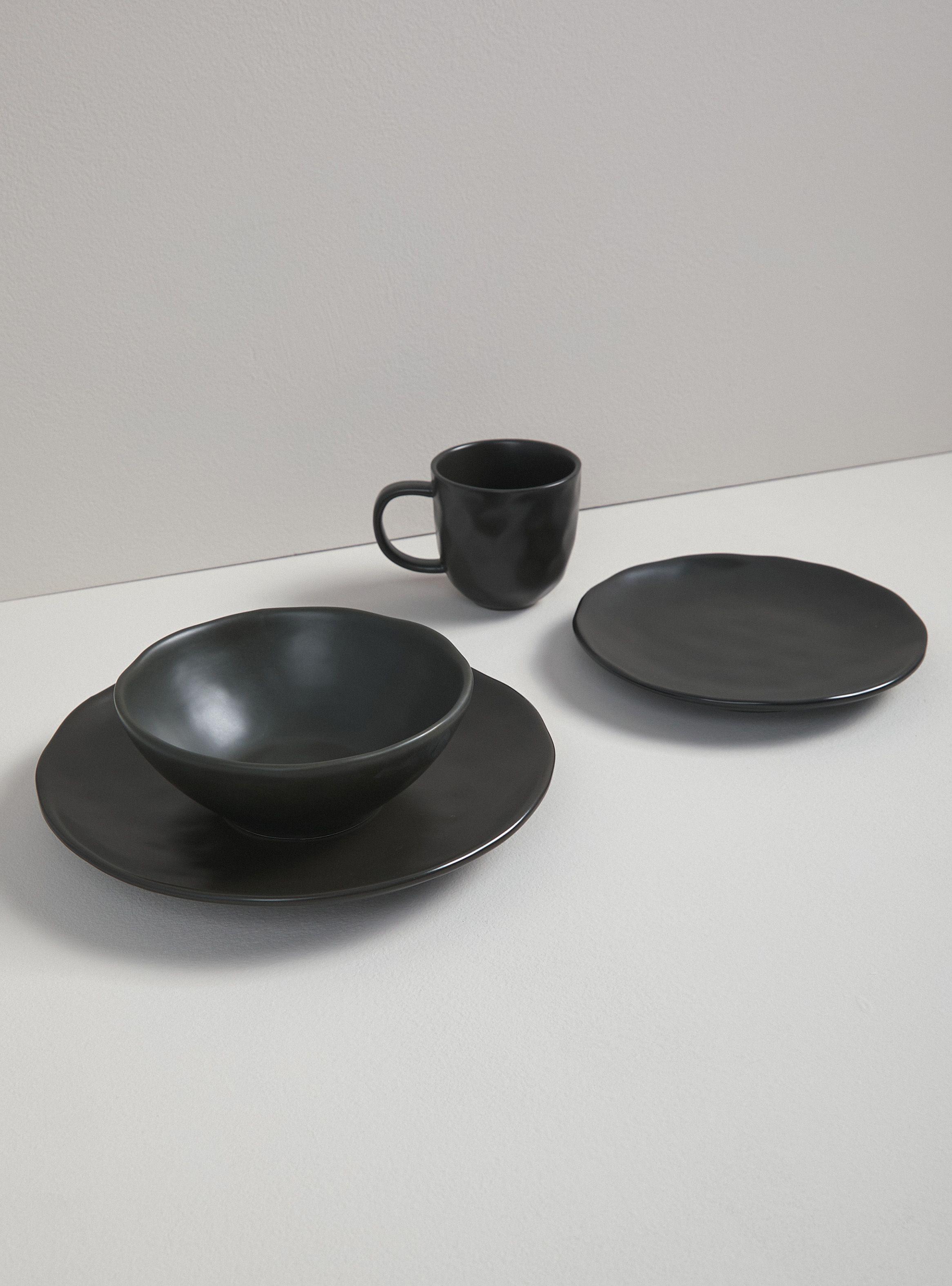 Set Vajilla 24 Piezas Black Cerámica-1