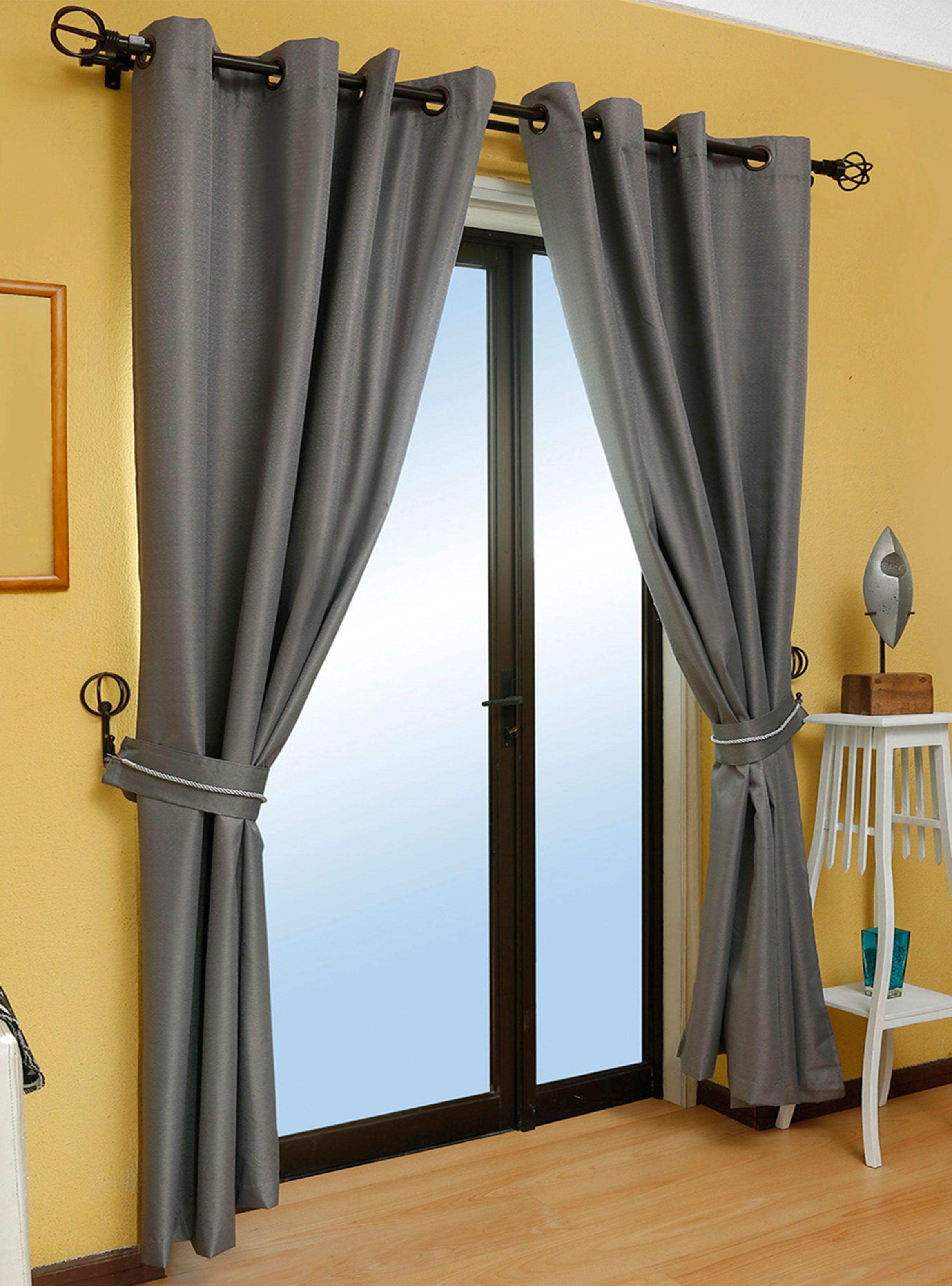 Set Mallorca Cortinas Black Out 140 x 220 cm Gris-2