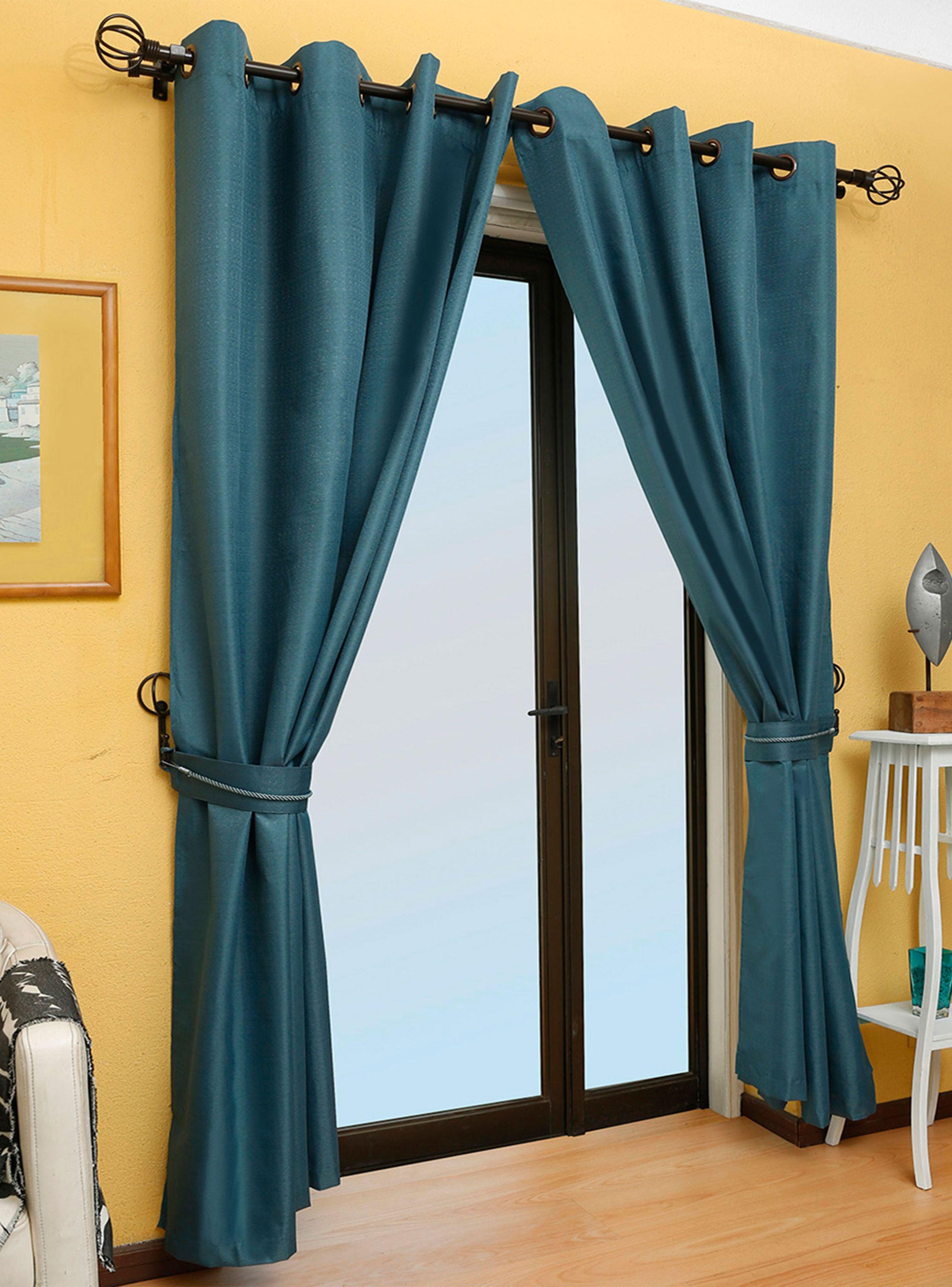 Set Mallorca Cortinas Black Out 140 x 220 cm Petróleo-2