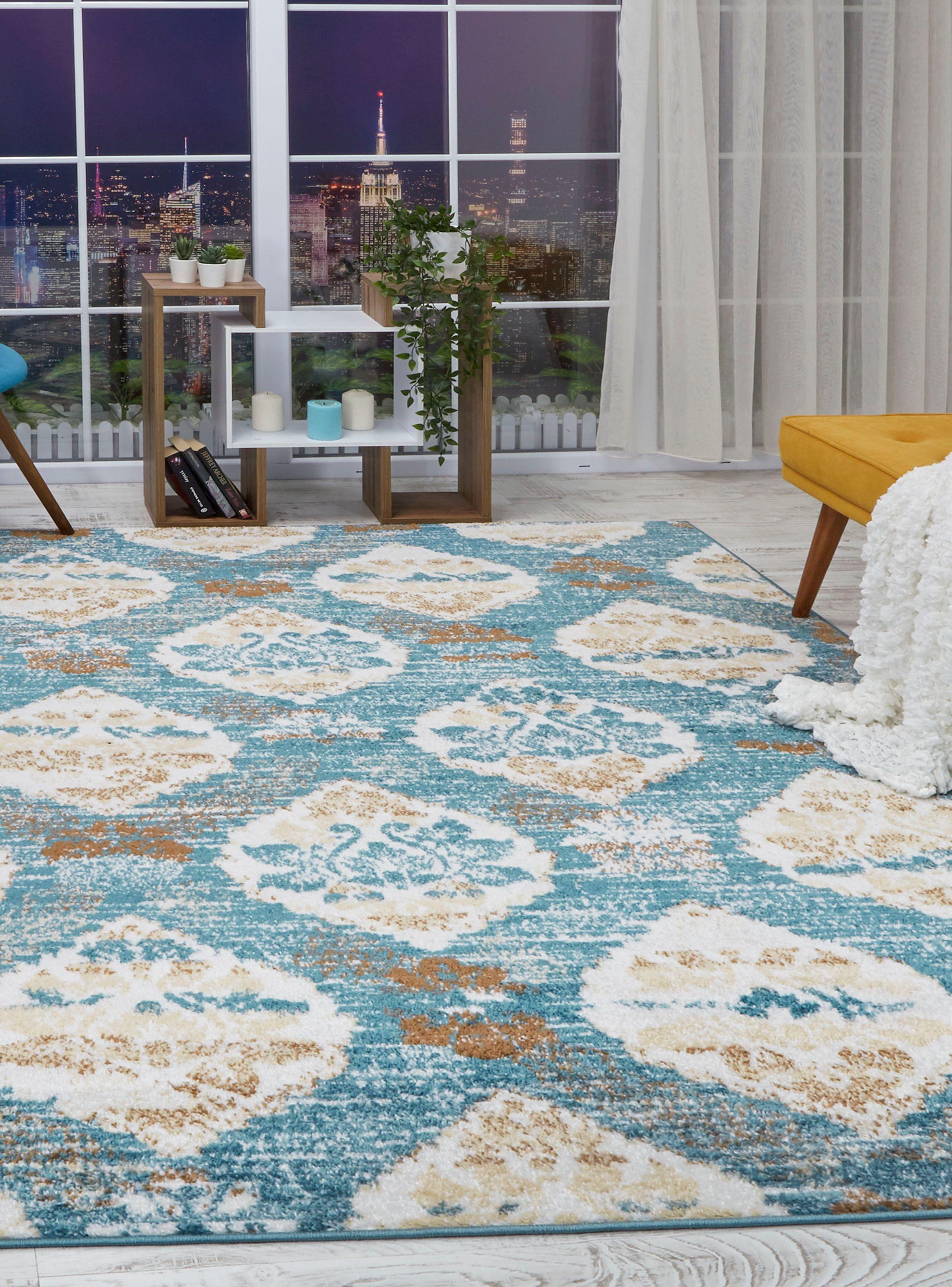 Alfombra 244 x 305 cm Siesta D7 Turquesa-4