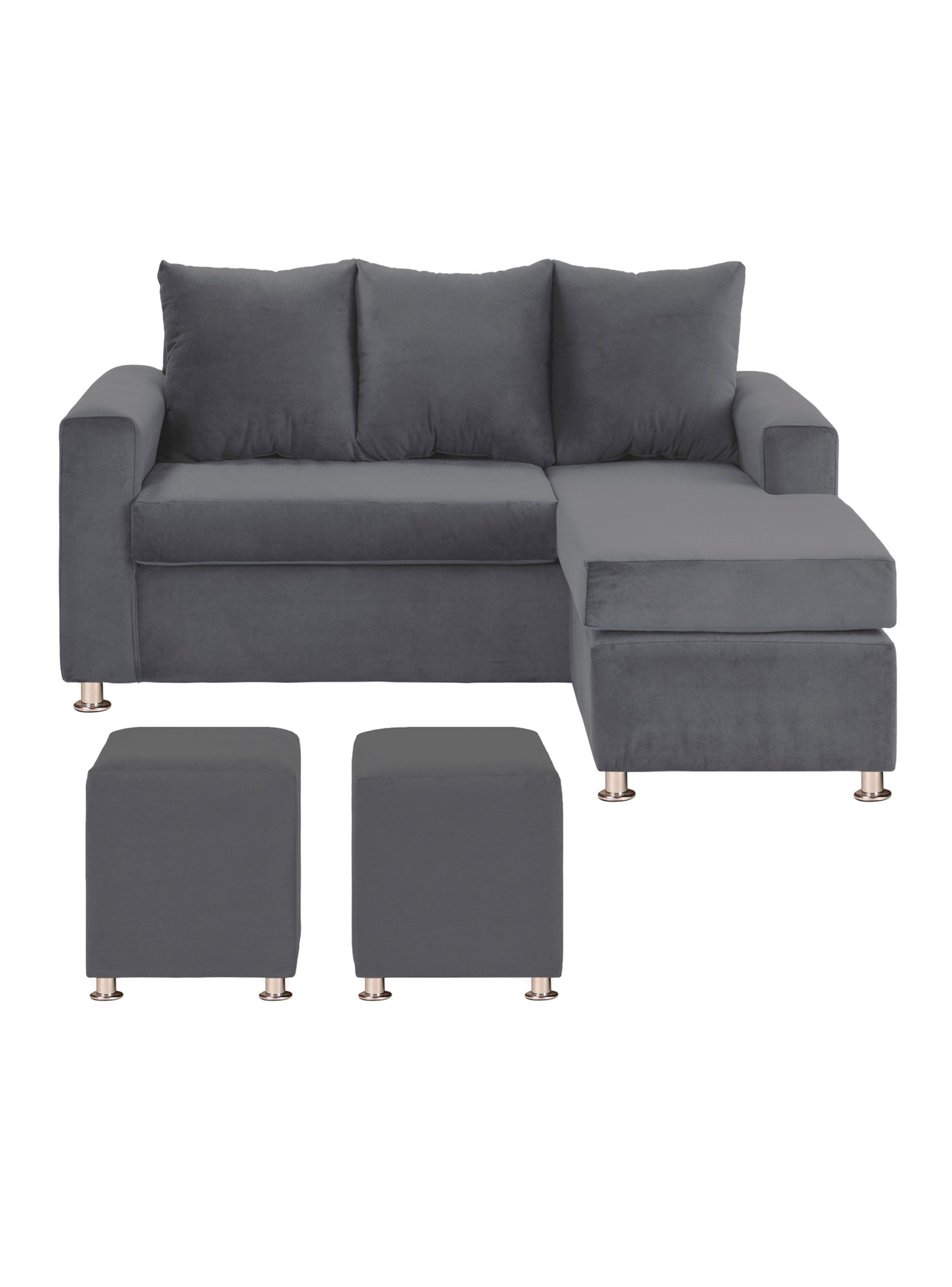 Sofá Bi-L 3 Cuerpos + 2 Poufs Felpa-0
